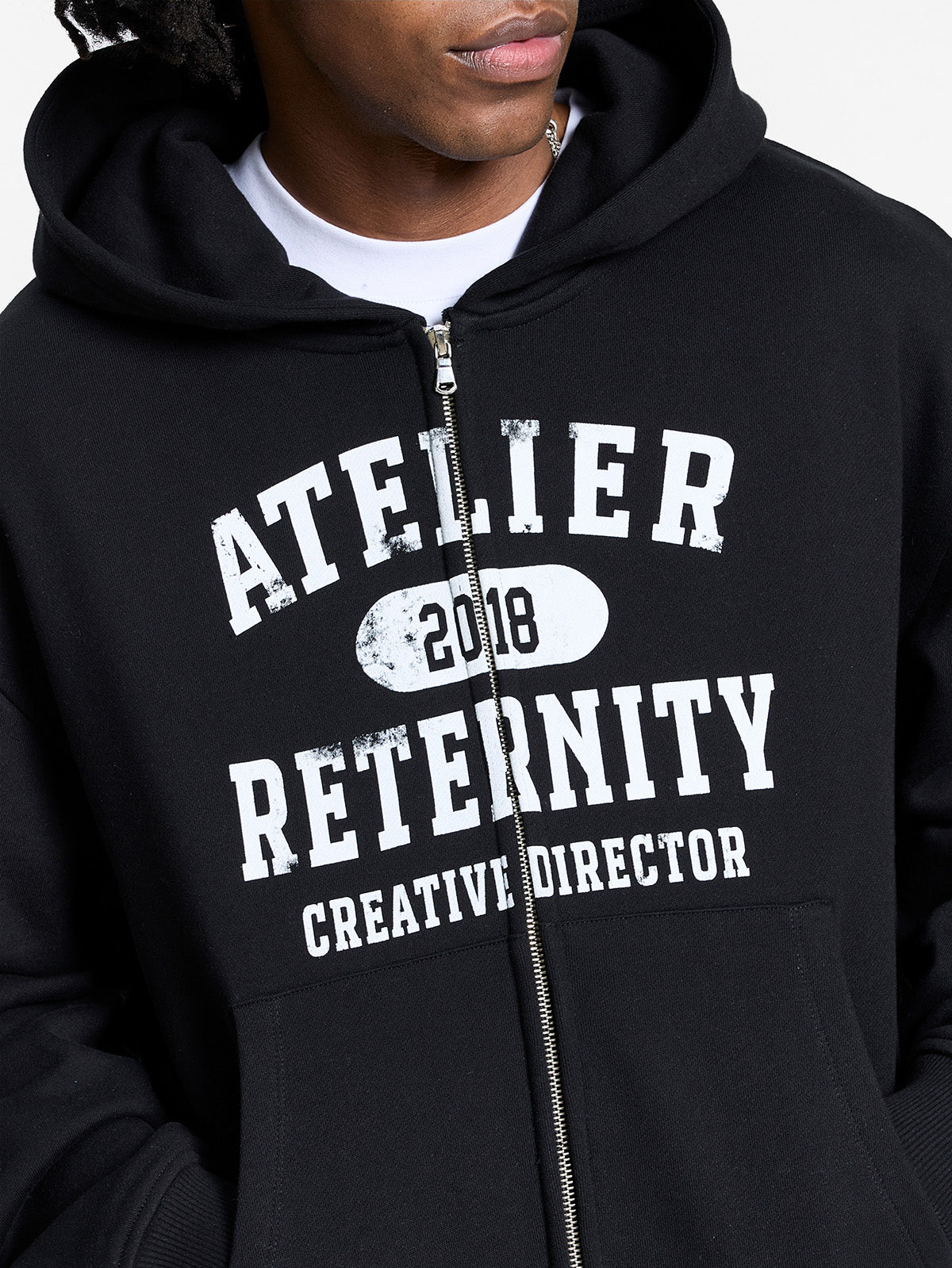 ATELIER EMBLEM ZIP-HOODIE - BLACK