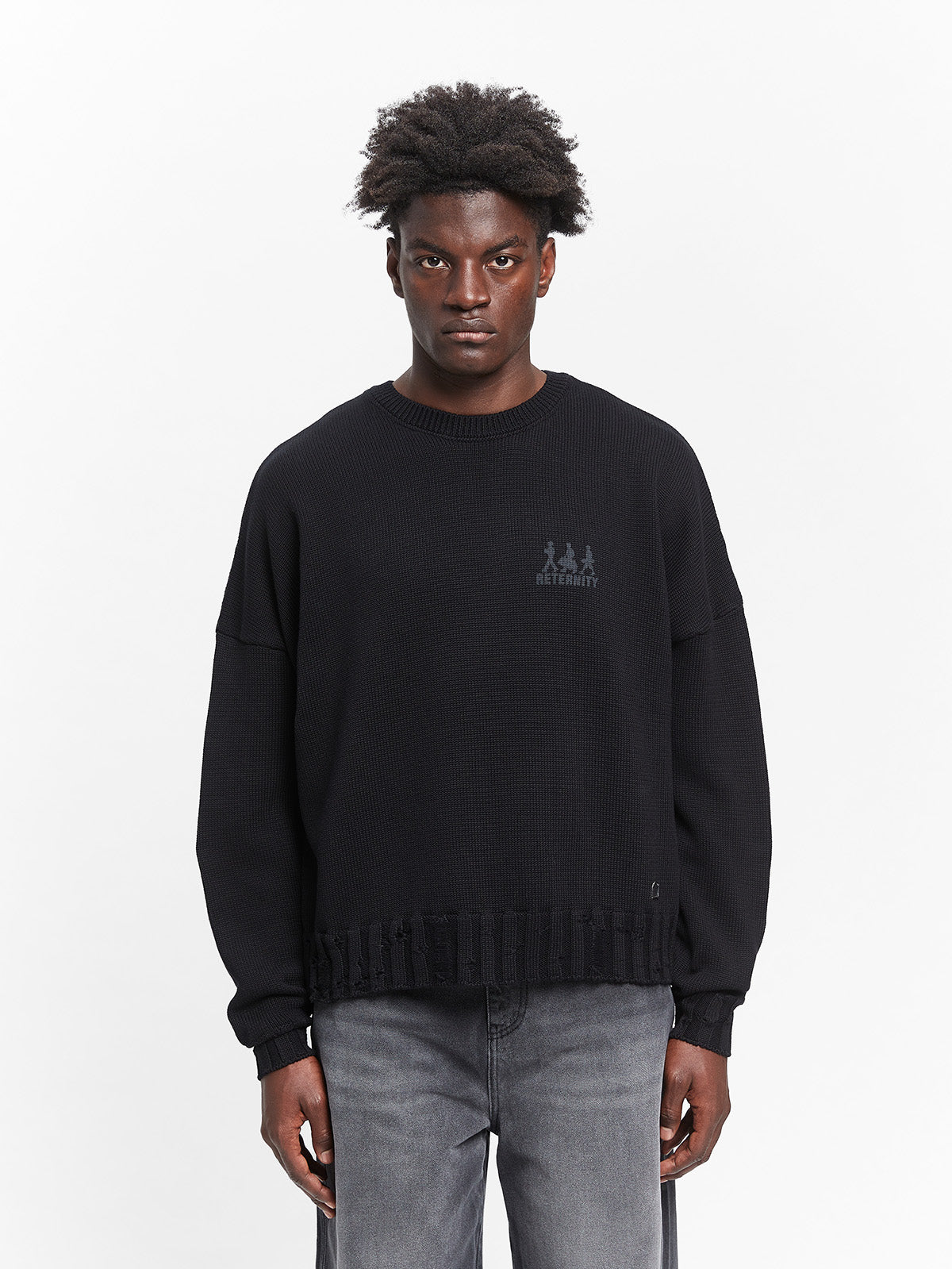 CREATIVE DEPT LOGO KNIT SWEATER - BLACK