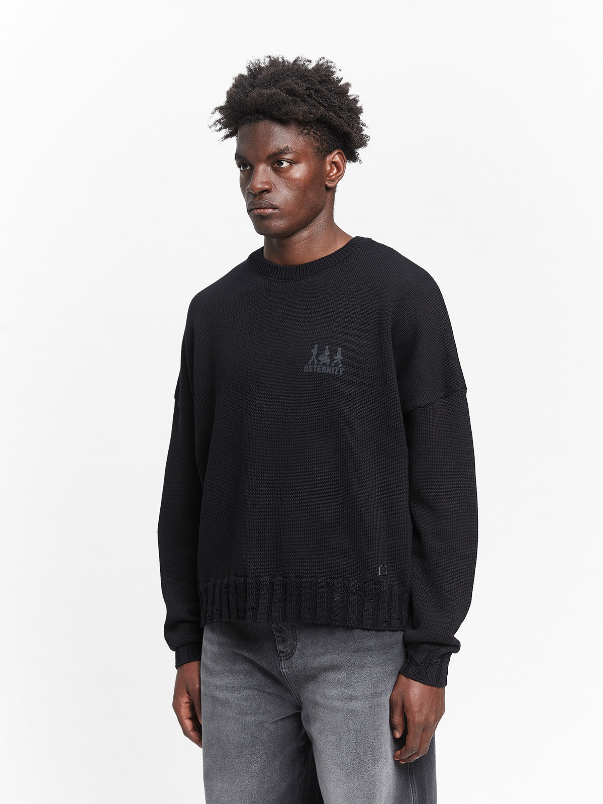 CREATIVE DEPT LOGO KNIT SWEATER - BLACK