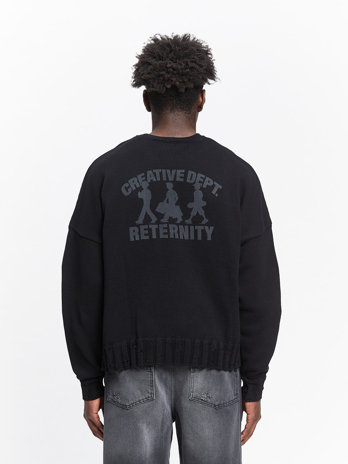 CREATIVE DEPT LOGO KNIT SWEATER - BLACK