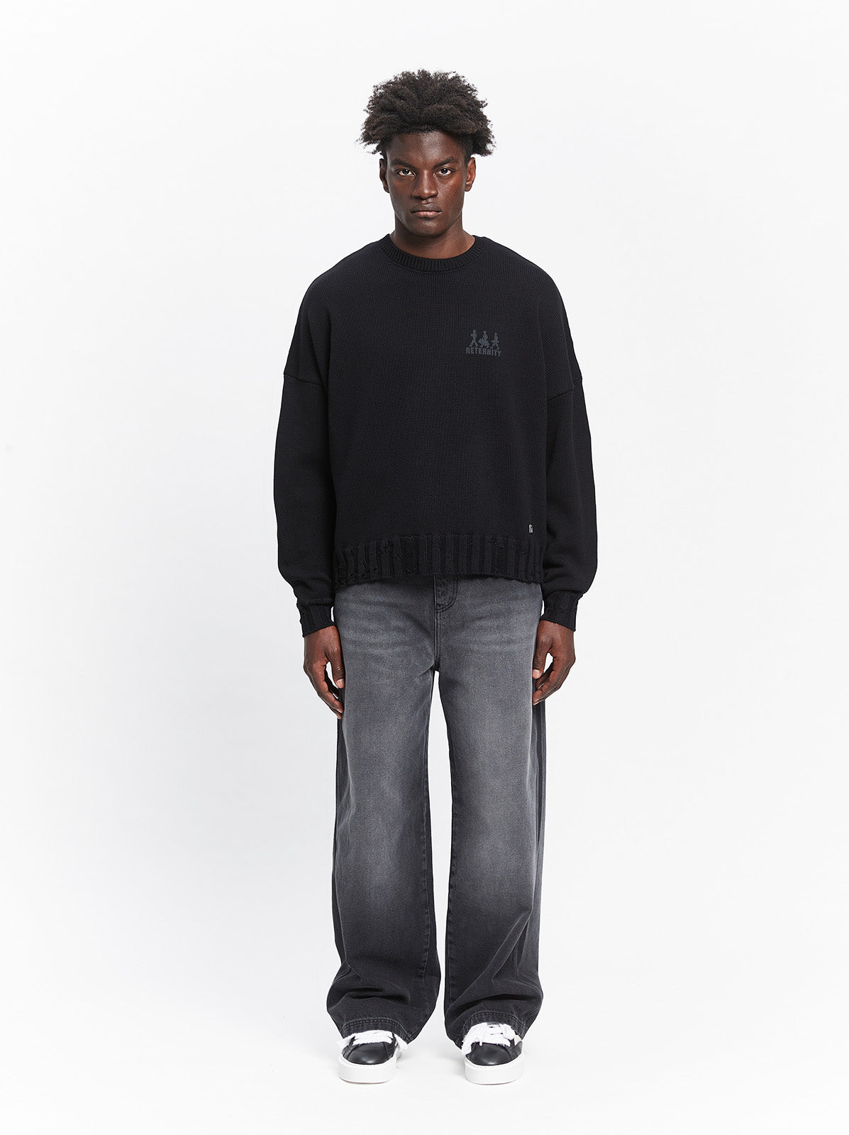 CREATIVE DEPT LOGO KNIT SWEATER - BLACK