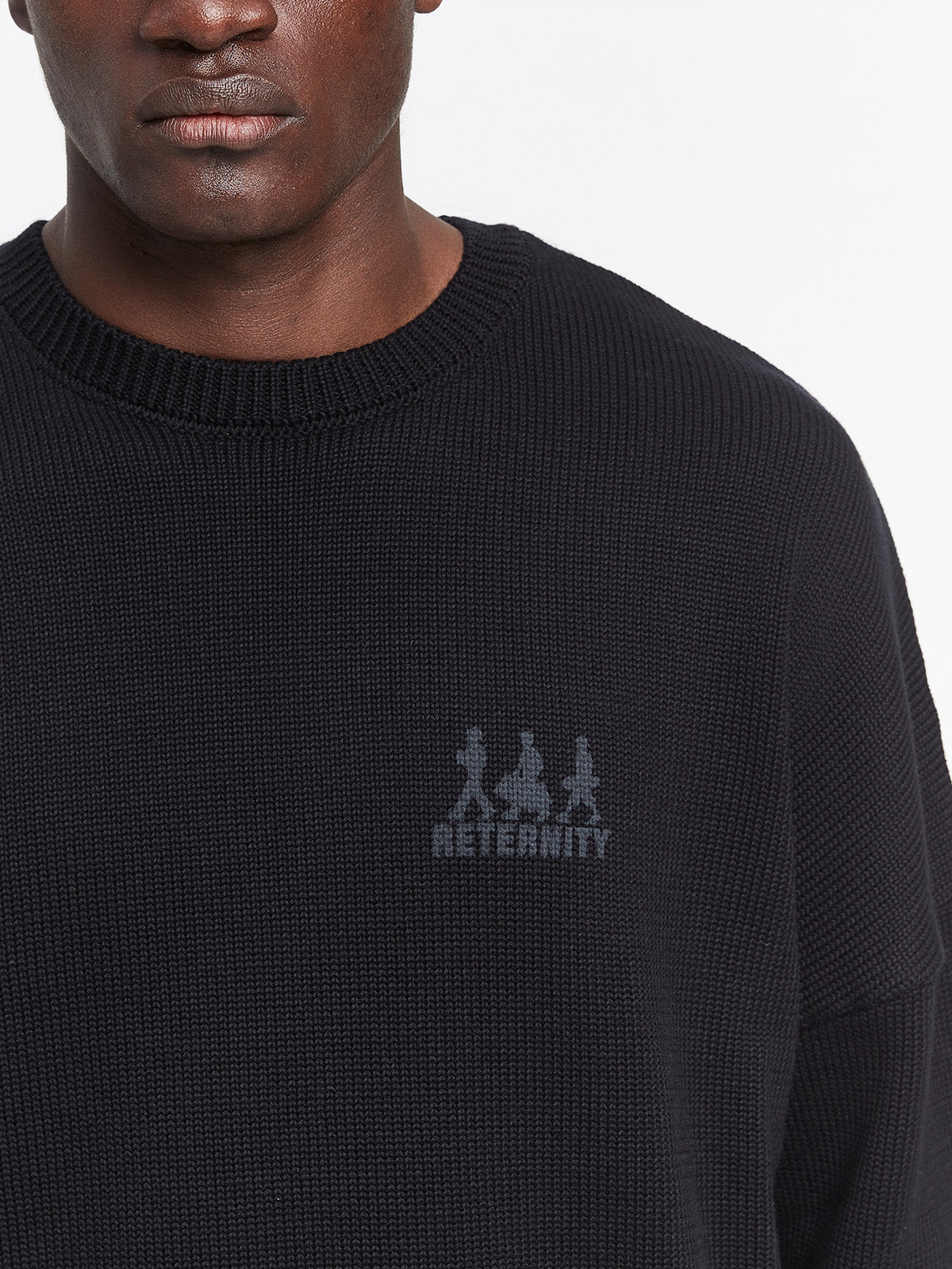 CREATIVE DEPT LOGO KNIT SWEATER - BLACK