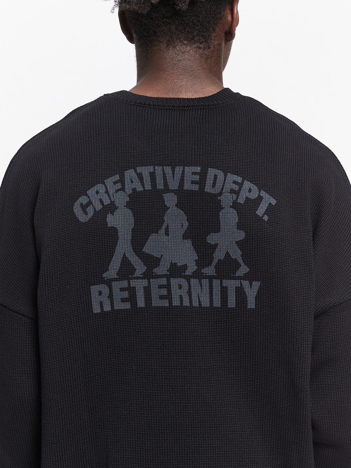 CREATIVE DEPT LOGO KNIT SWEATER - BLACK