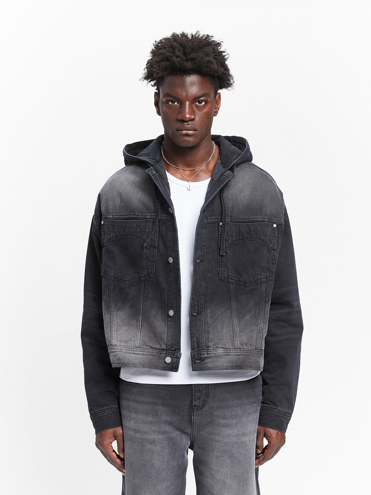 ESSENTIAL DENIM JACKET - WASHED BLACK