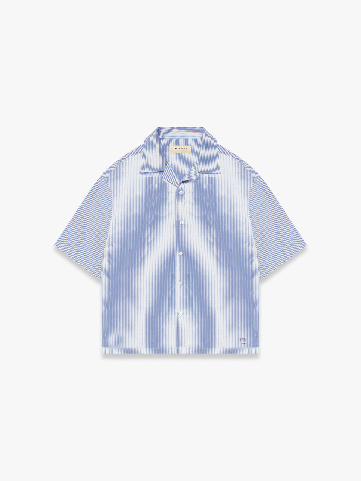 CONSTRUCTION BUTTON SHIRT - BLUE/WHITE