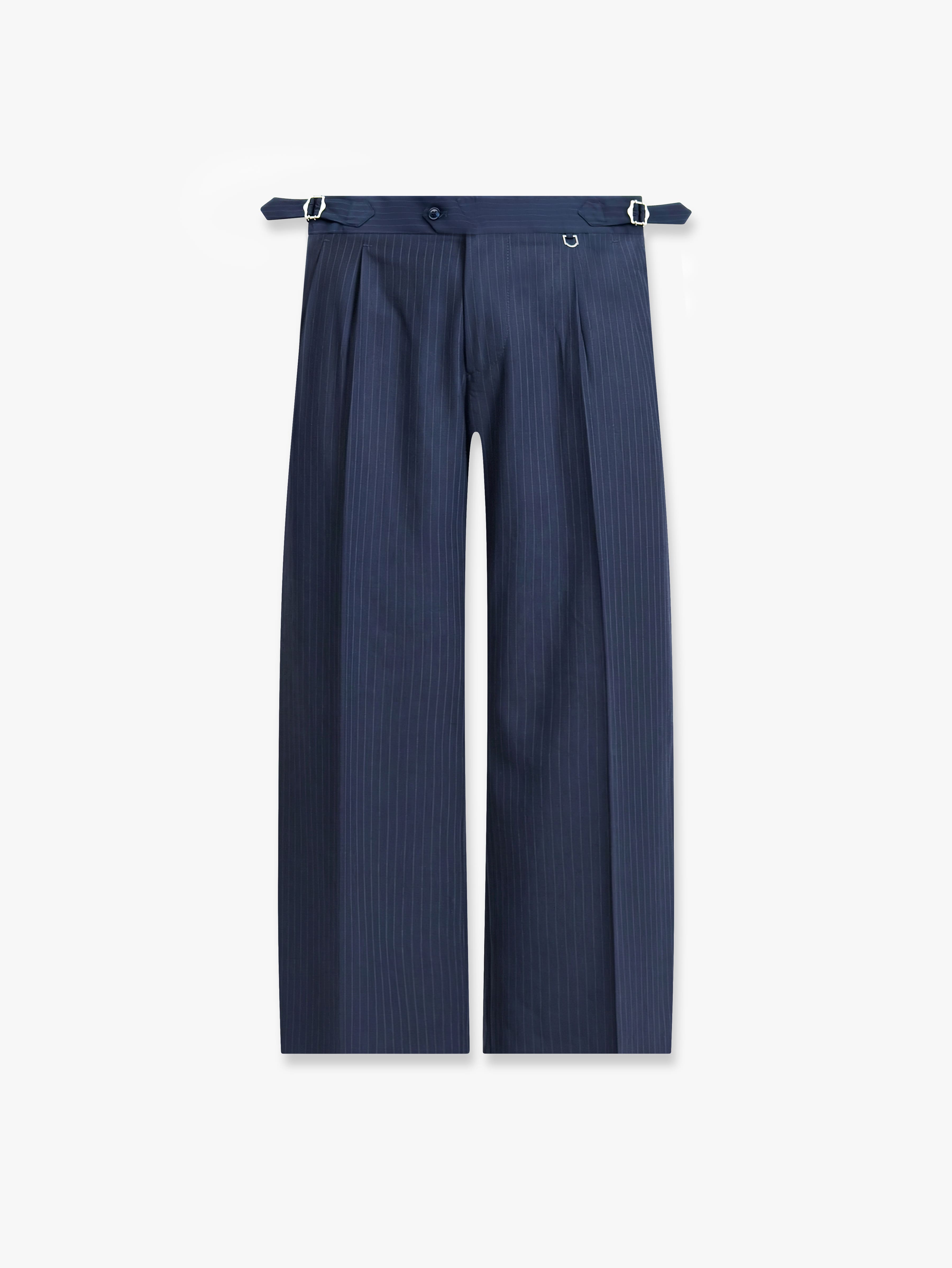 TAILORED BAGGY PANTS - PINSTRIPE BLUE