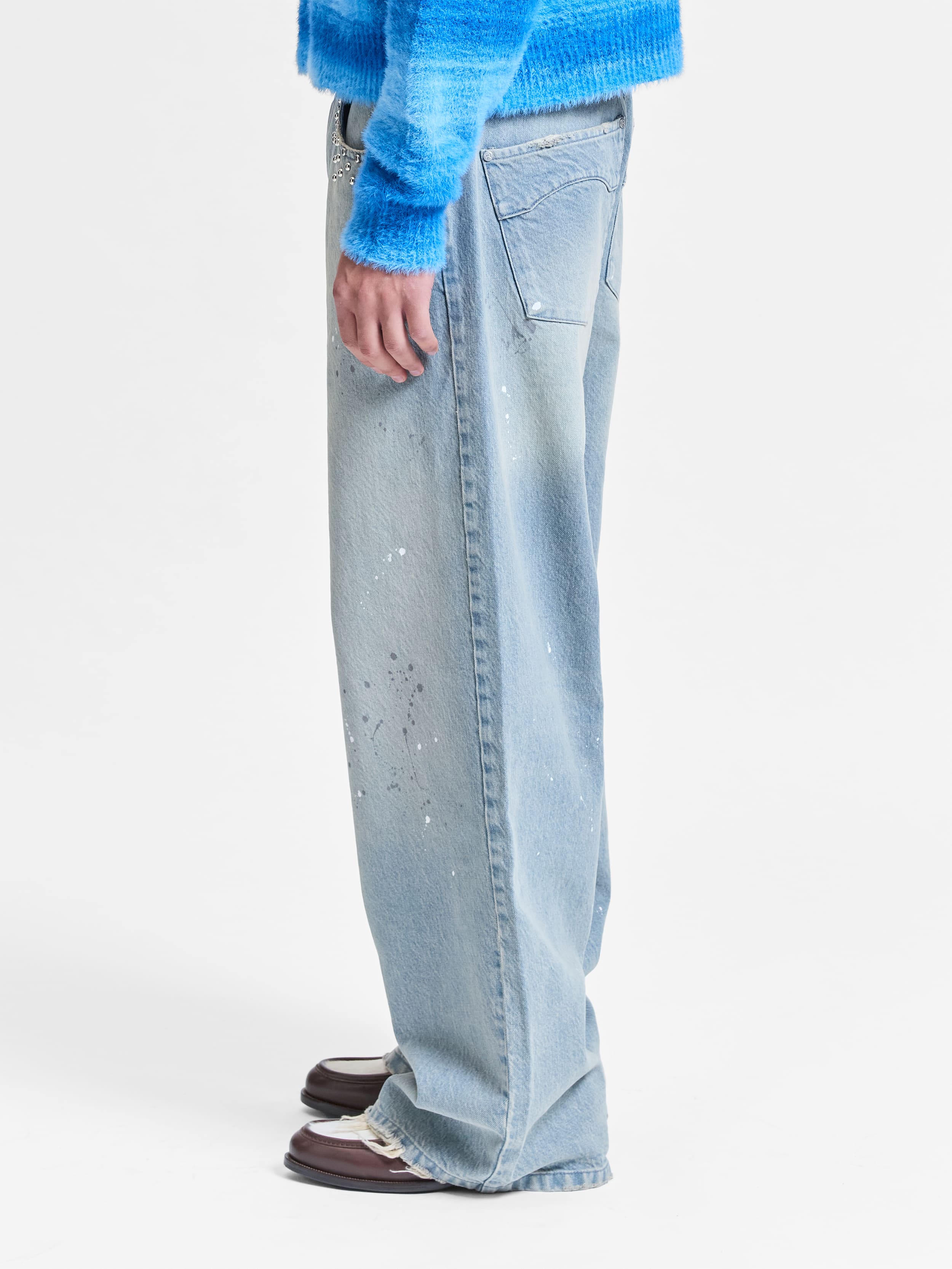 STUDDED DENIM - LIGHT BLUE