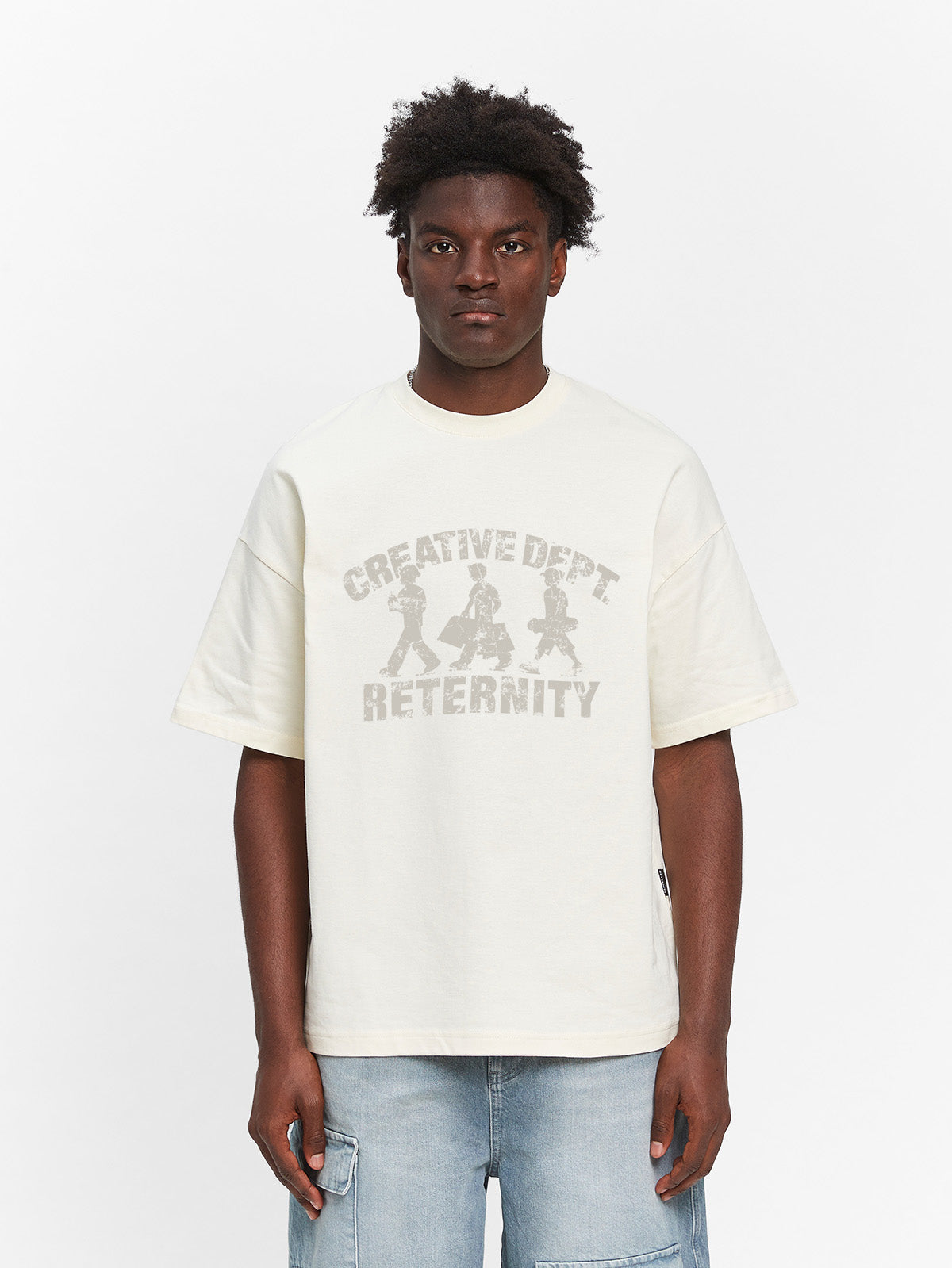 CREATIVE DEPT LOGO T-SHIRT - CREAM