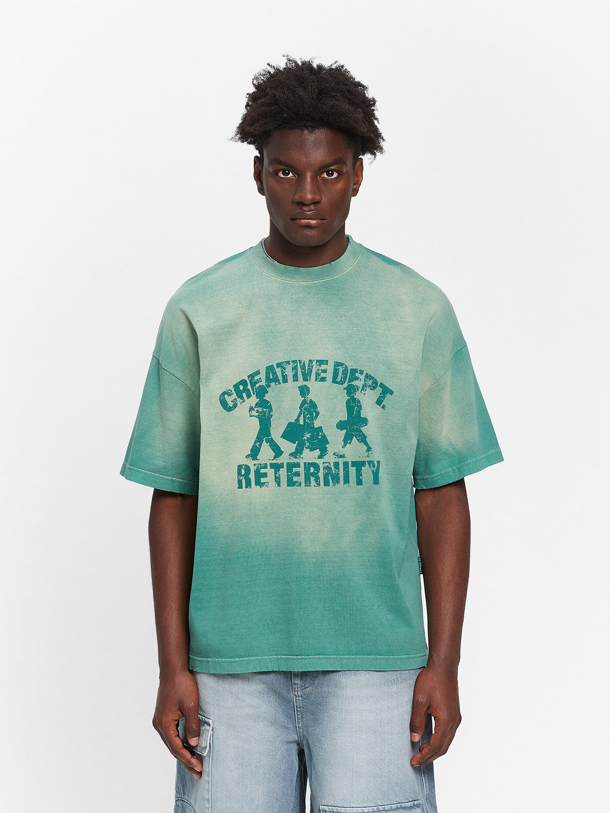 CREATIVE DEPT LOGO T-SHIRT - WASHED GREEN