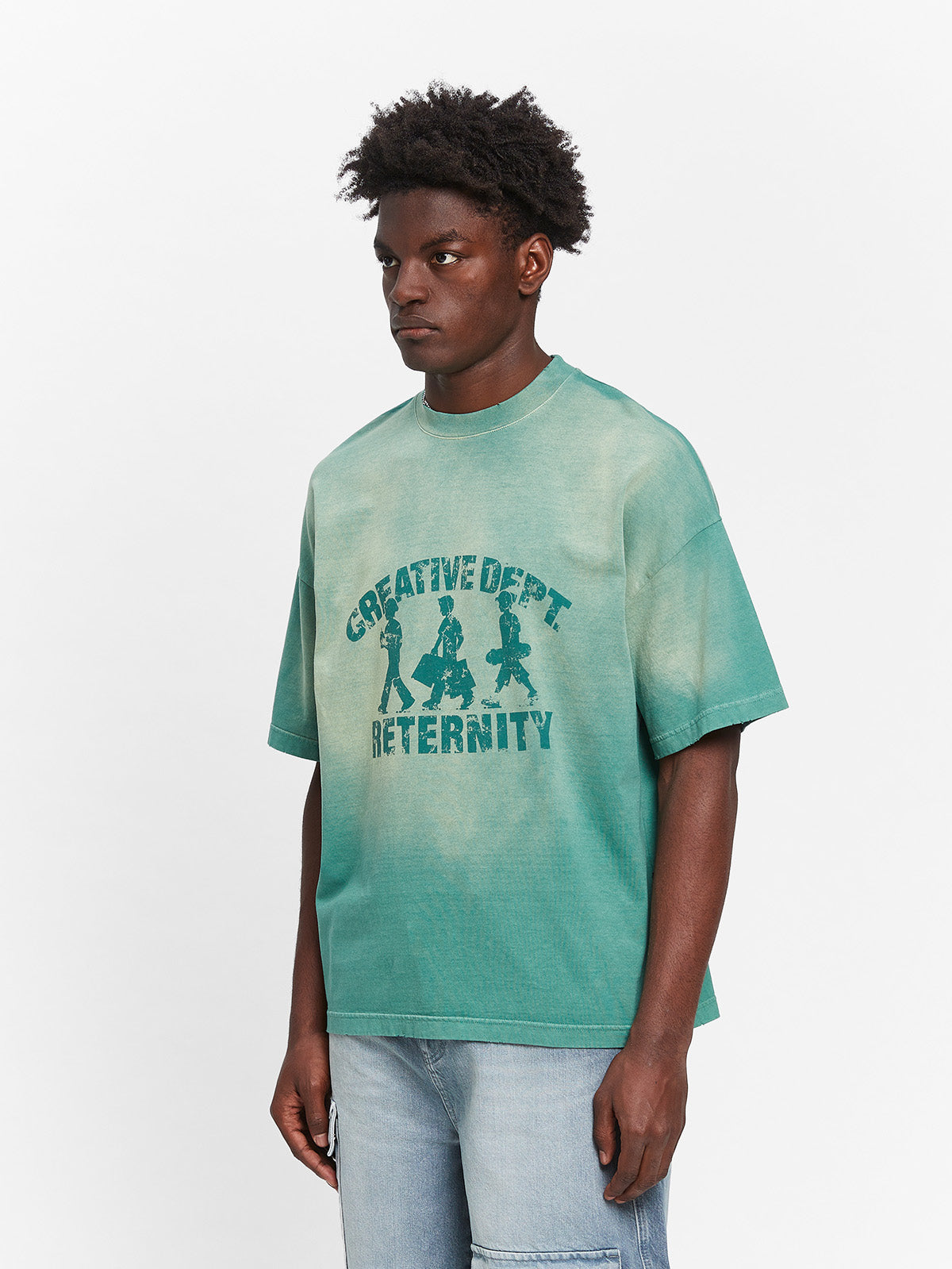 CREATIVE DEPT LOGO T-SHIRT - WASHED GREEN