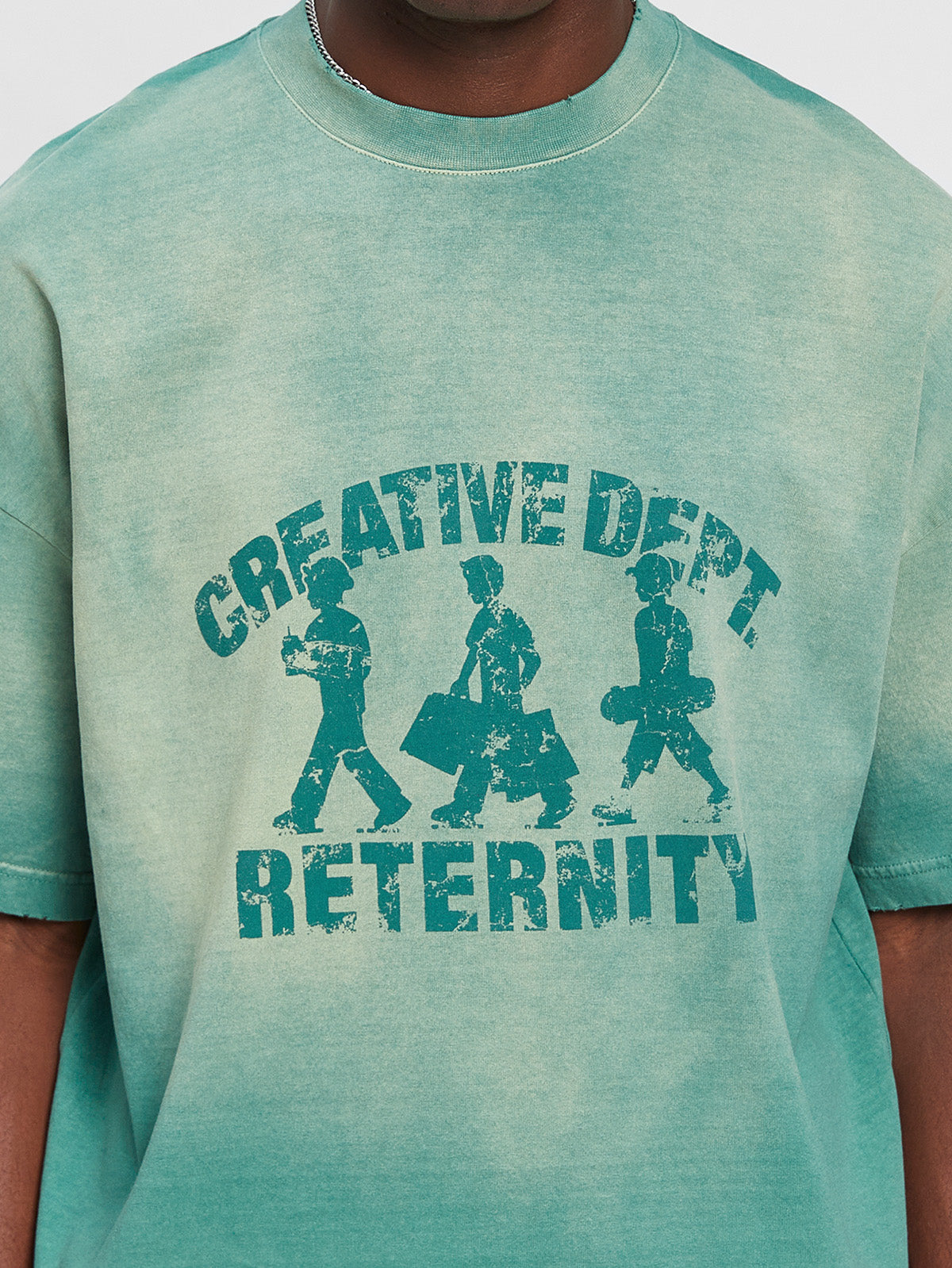 CREATIVE DEPT LOGO T-SHIRT - WASHED GREEN