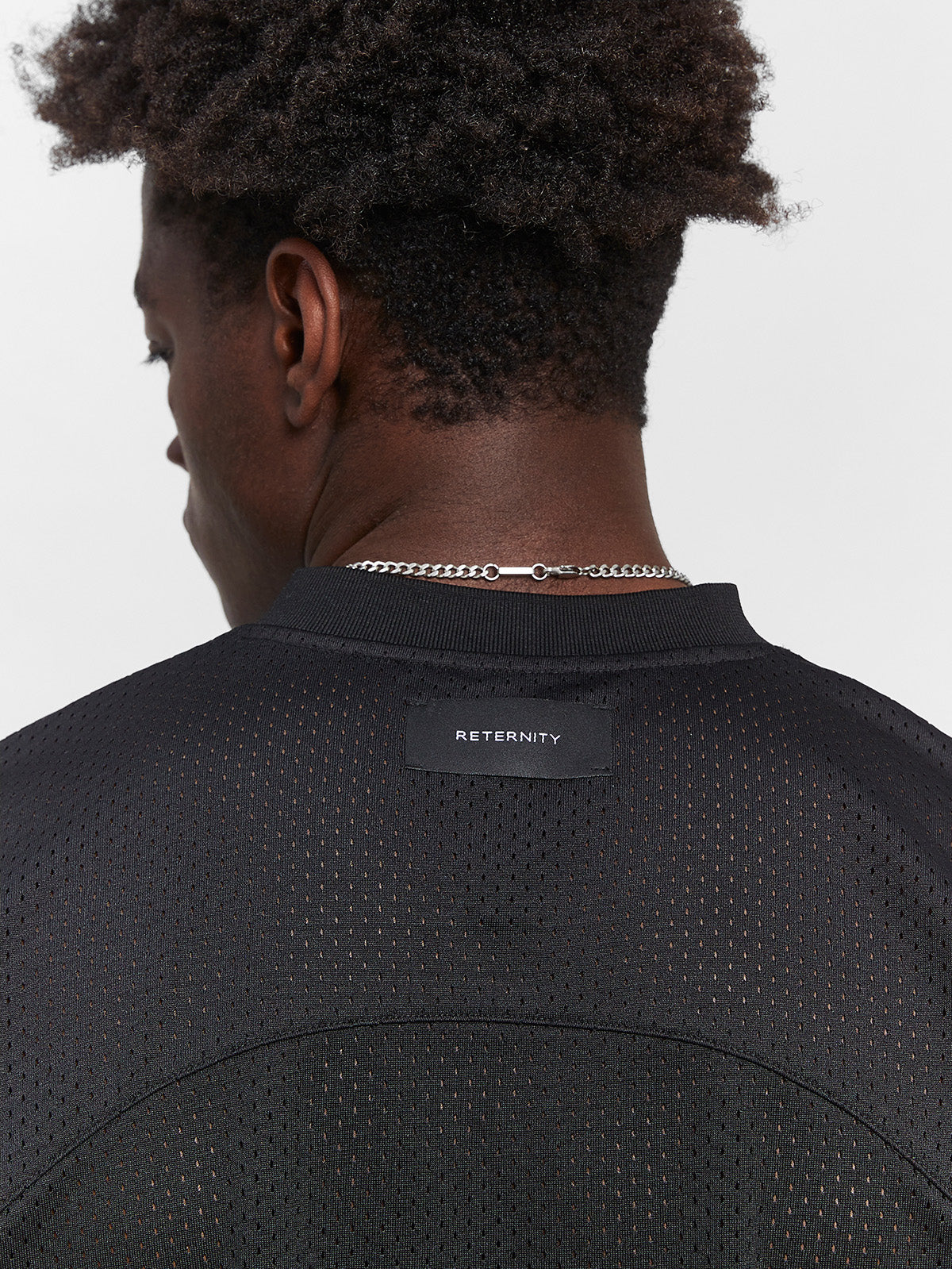 CREATIVE DEPT LOGO MESH T-SHIRT - BLACK