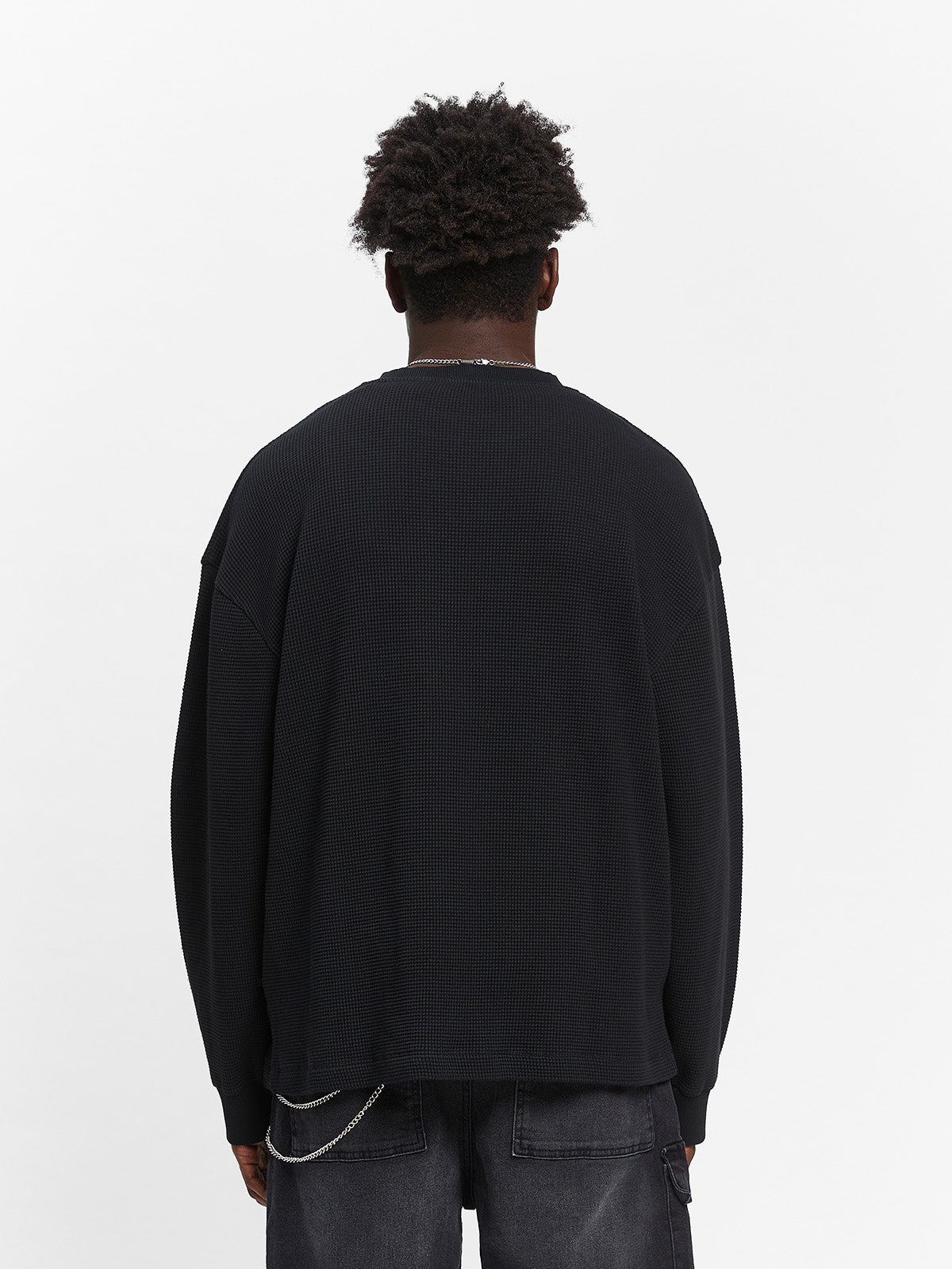 SIGNE WAFFLE LONGSLEEVE - BLACK