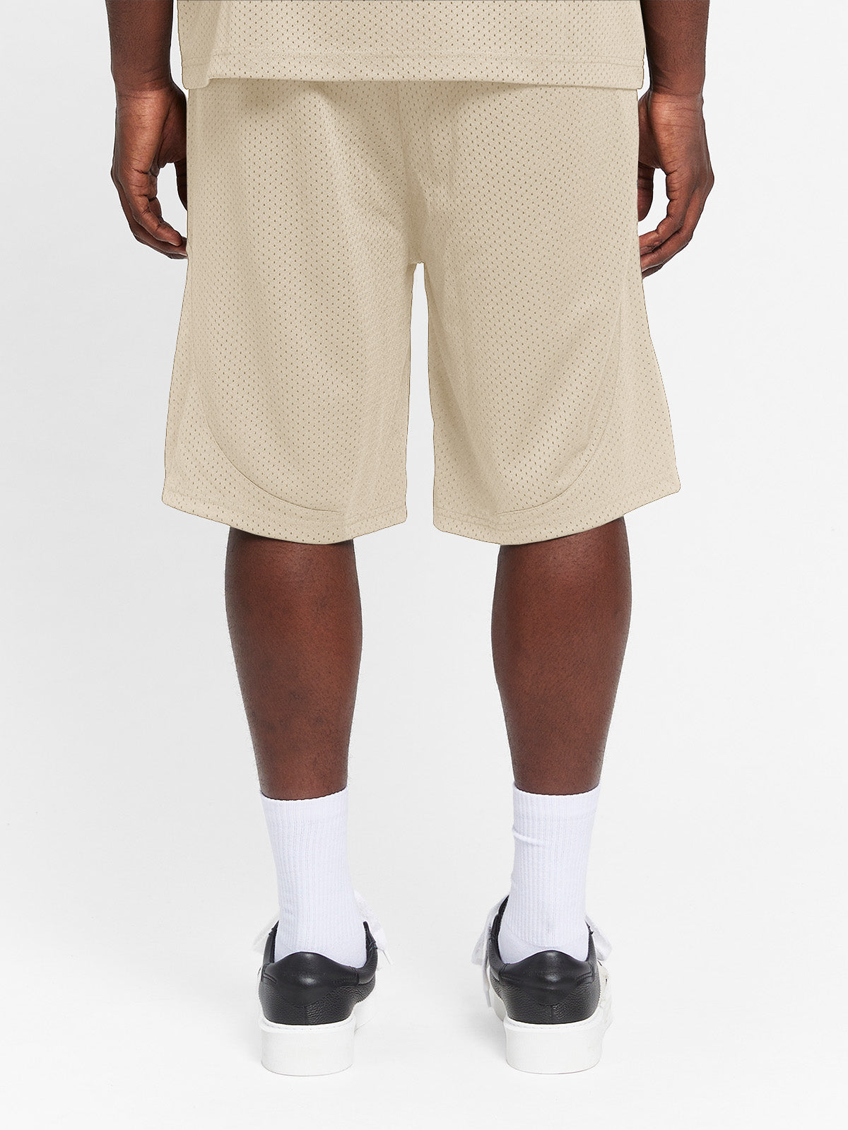 CREATIVE DEPT LOGO MESH SHORTS - CREAM