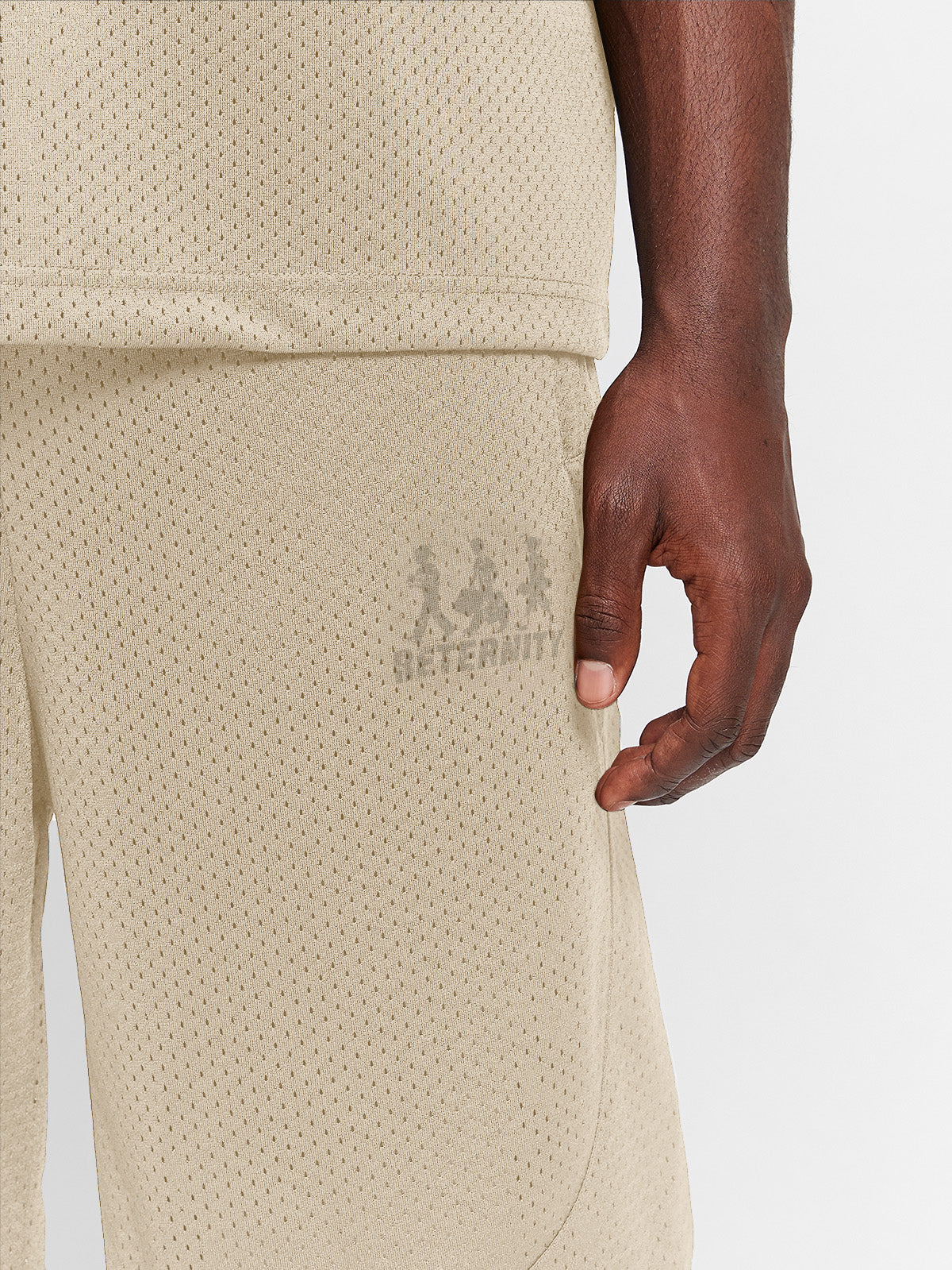 CREATIVE DEPT LOGO MESH SHORTS - CREAM