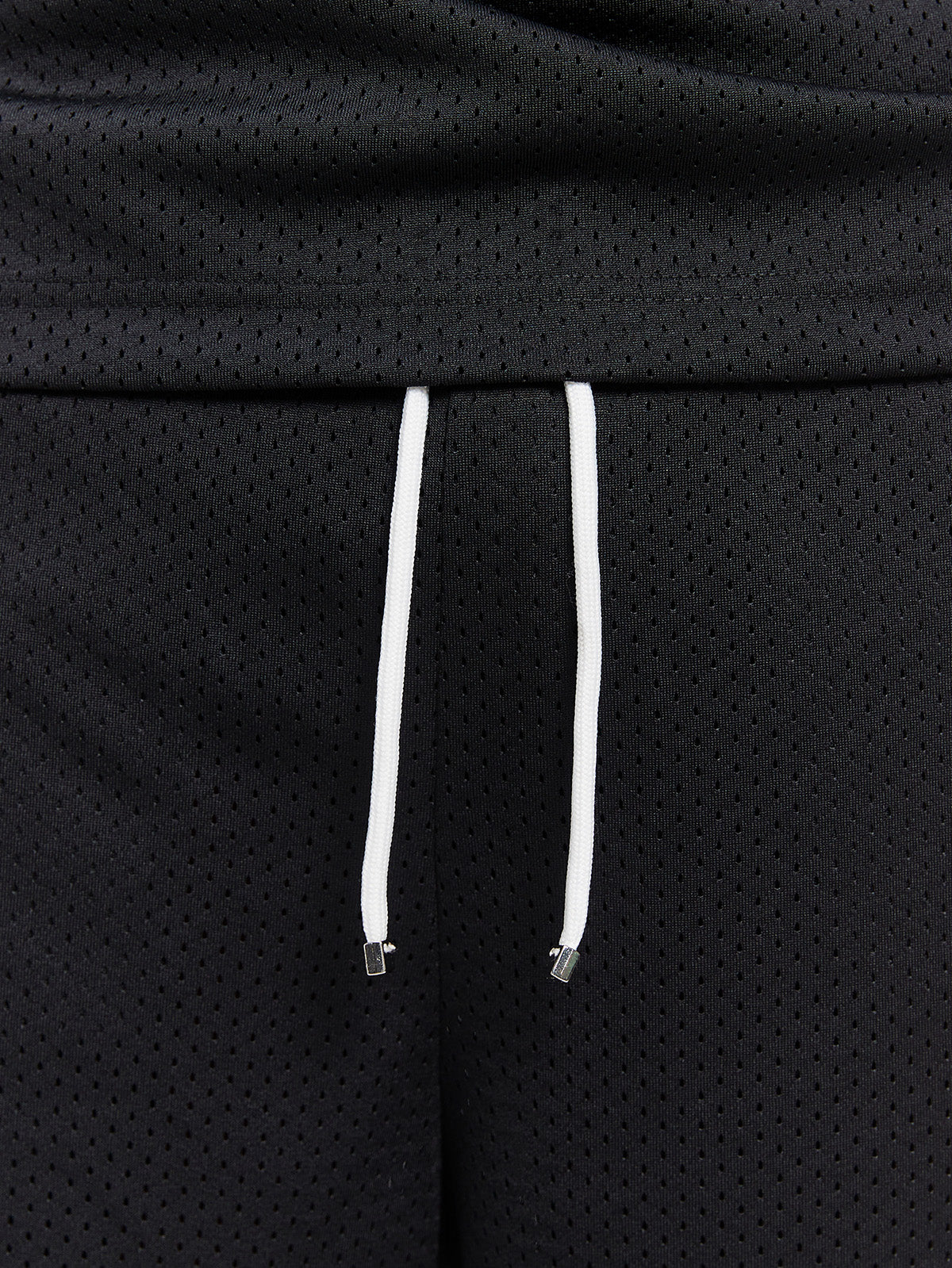 CREATIVE DEPT LOGO MESH SHORTS - BLACK