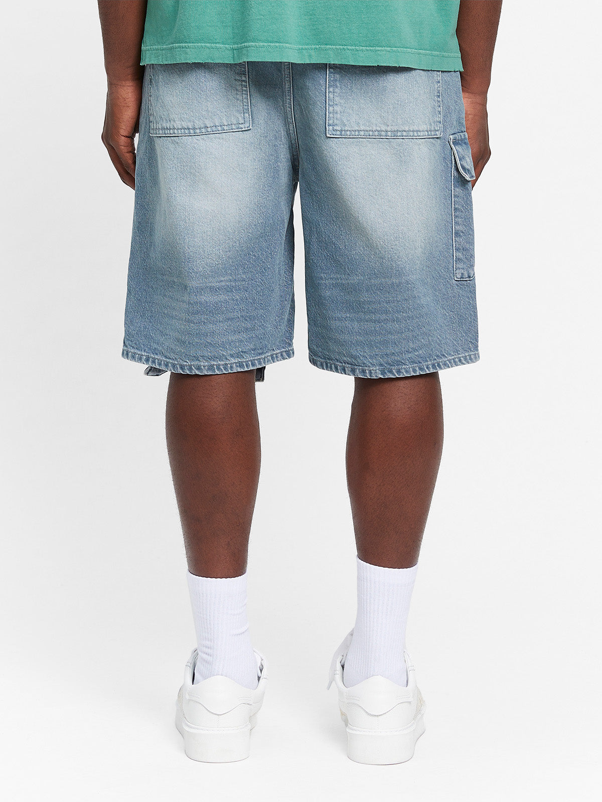 ESSENTIAL DENIM CARGO - WASHED BLUE