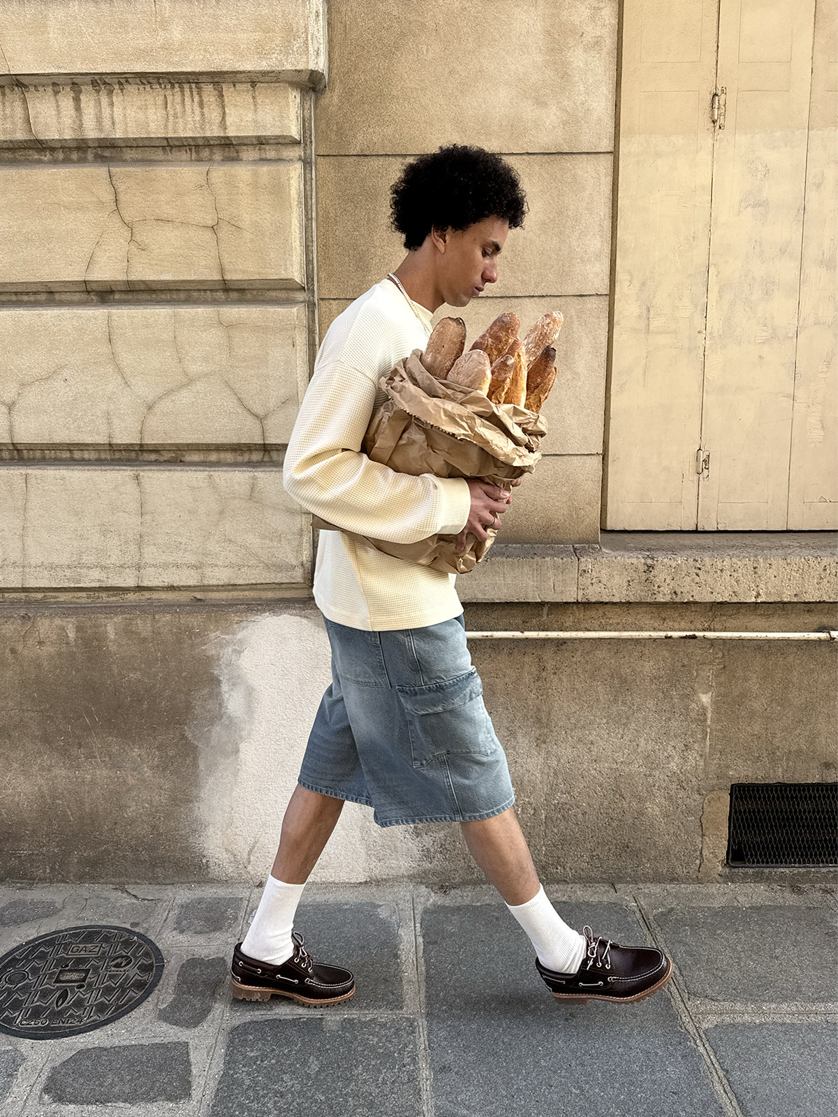 ESSENTIAL DENIM CARGO - WASHED BLUE