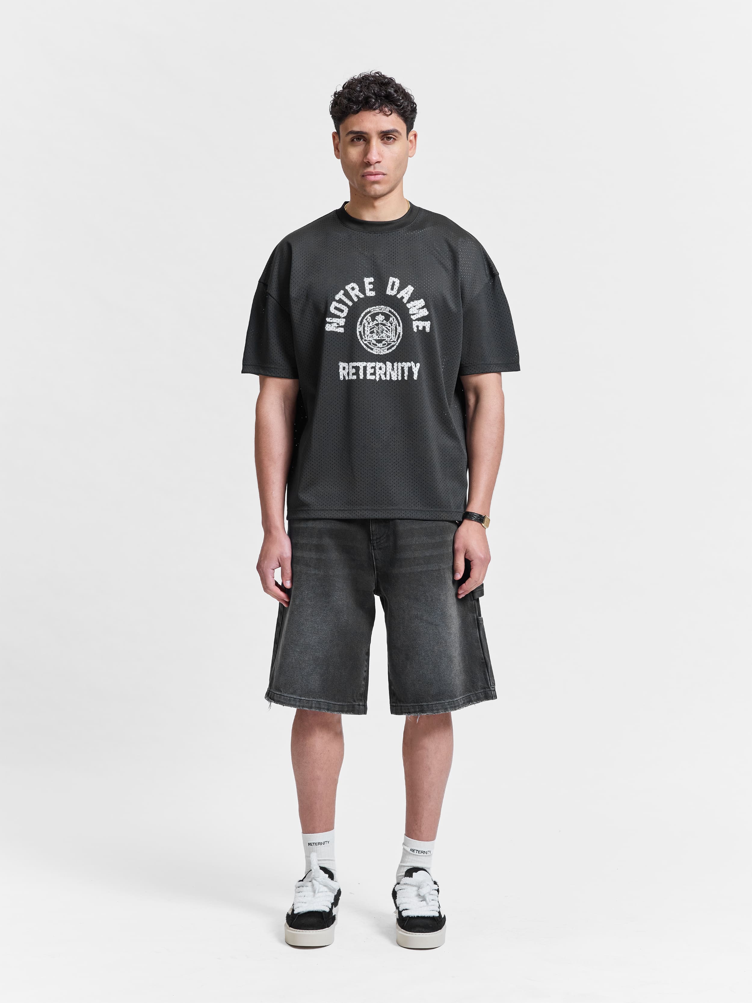 NOTRE DAME MESH T-SHIRT - BLACK
