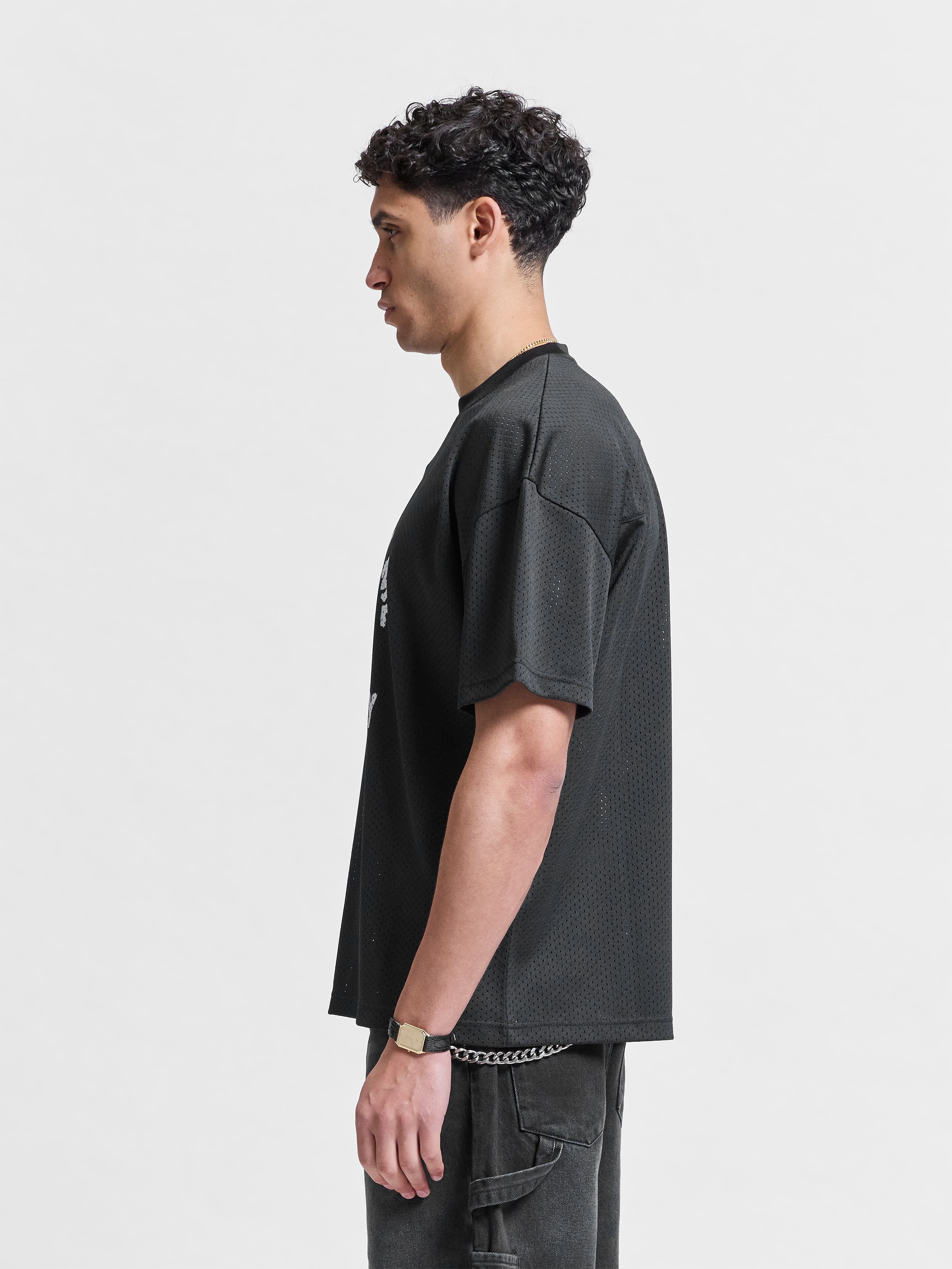 NOTRE DAME MESH T-SHIRT - BLACK