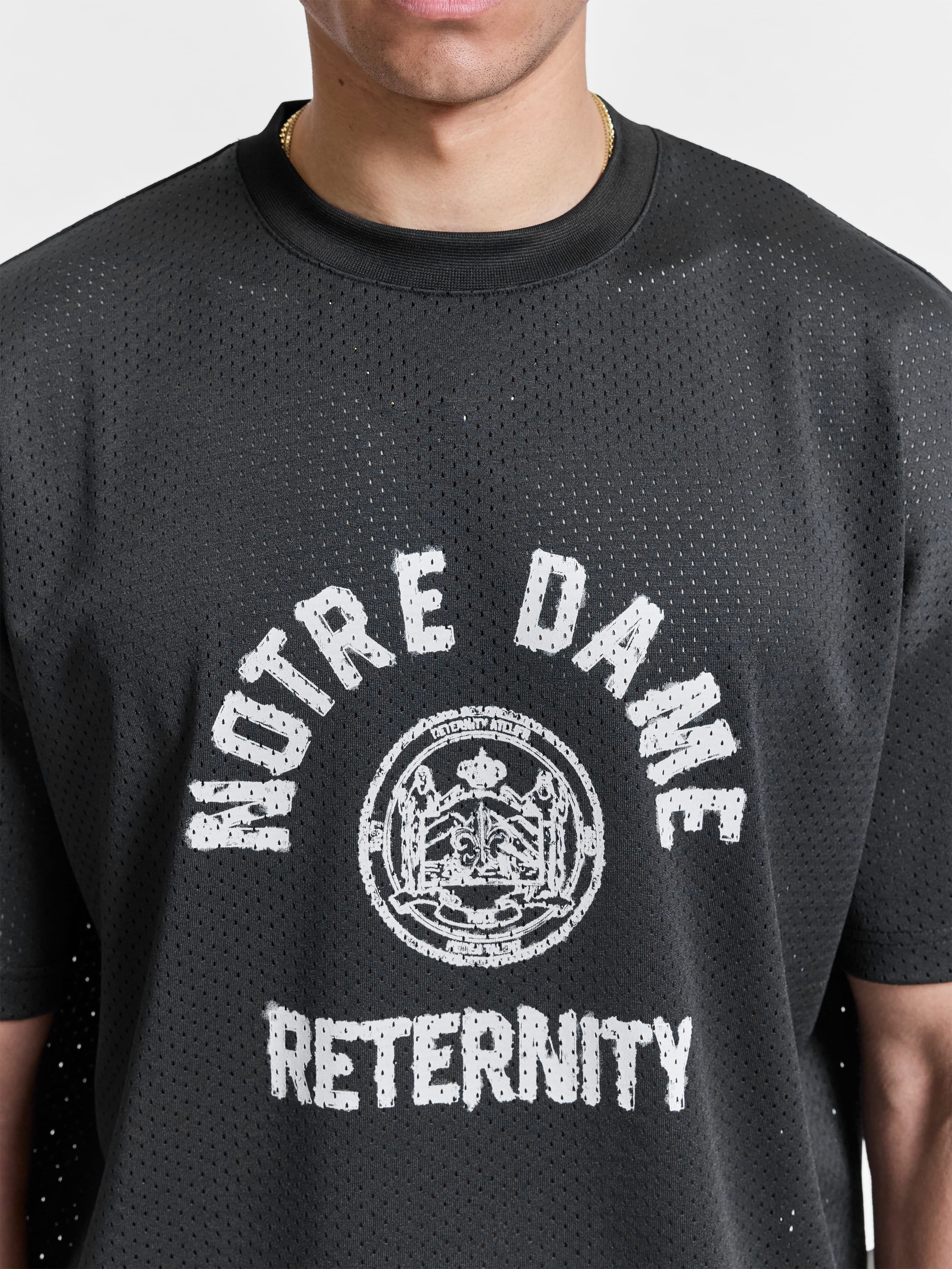 NOTRE DAME MESH T-SHIRT - BLACK