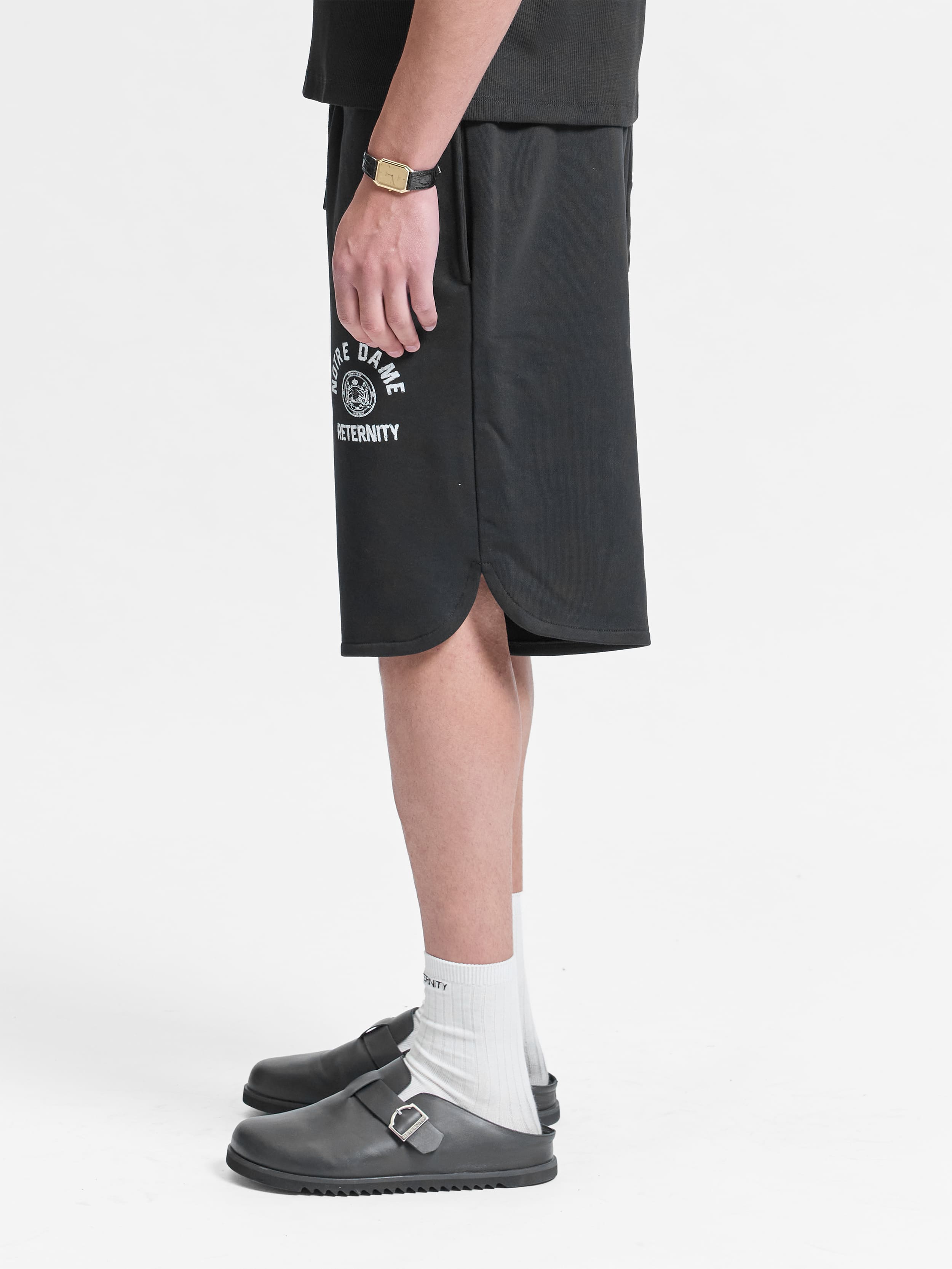 NOTRE DAME COTTON SHORTS - BLACK