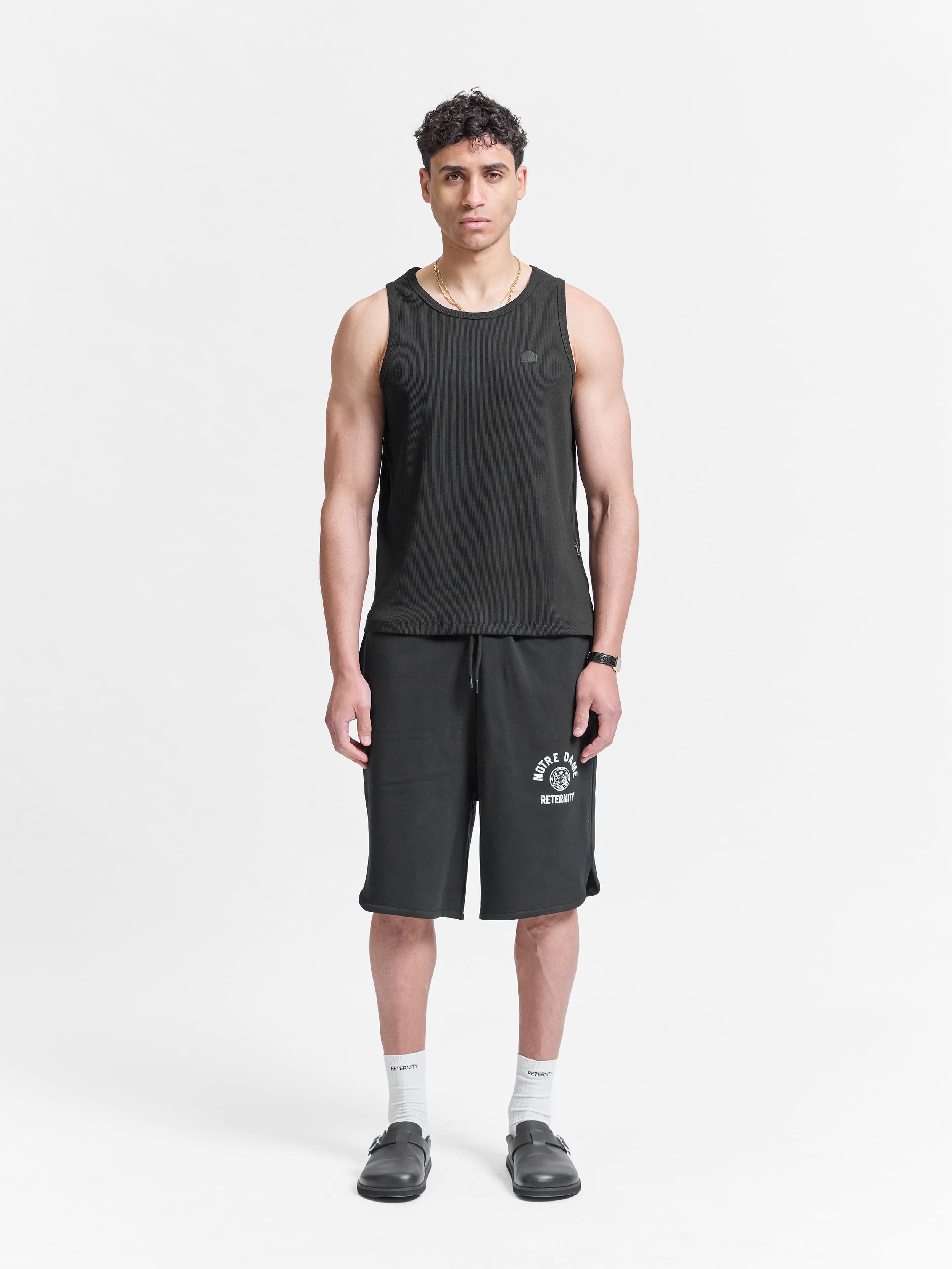 NOTRE DAME COTTON SHORTS - BLACK