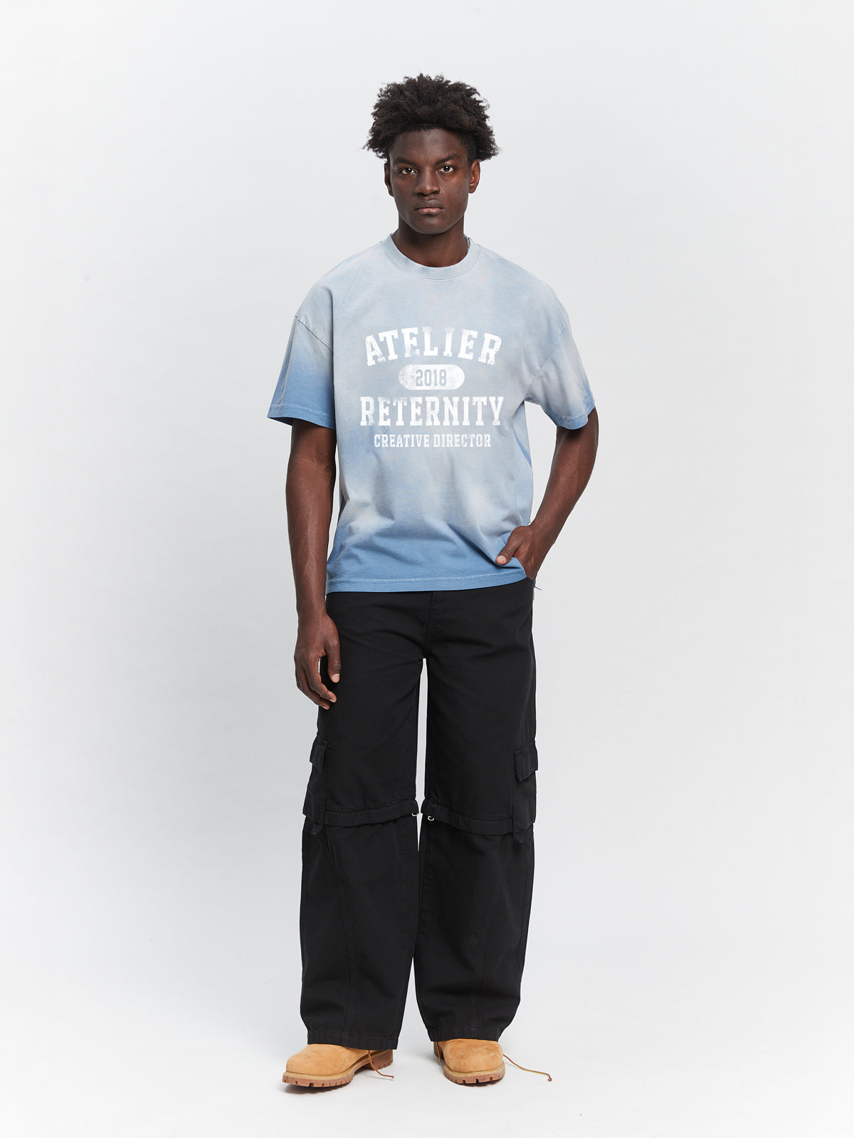 ATELIER EMBLEM T-SHIRT - HEAVY BLEACHED BLUE