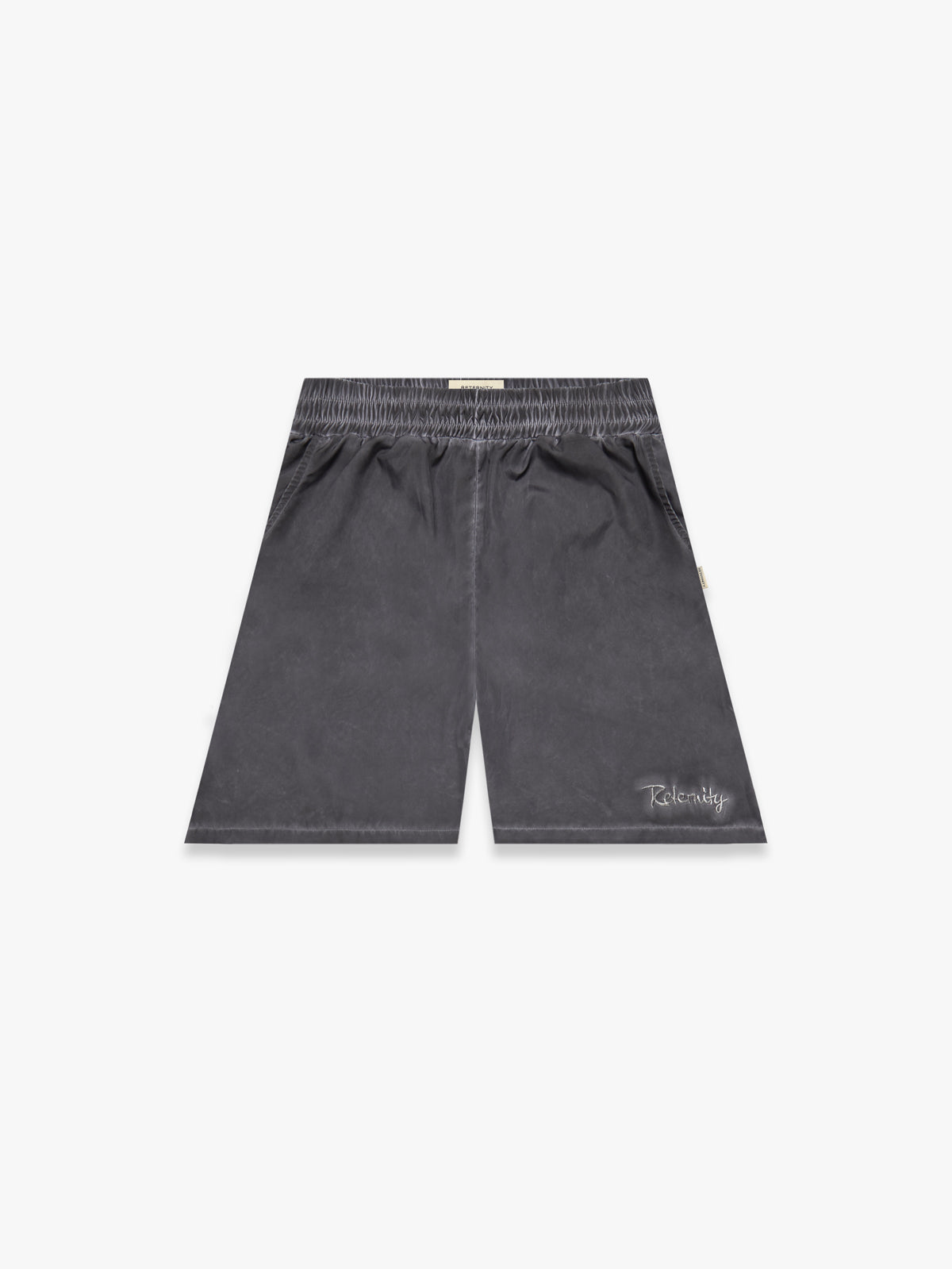 OIL WASHED SWIM SHORTS - BLACK