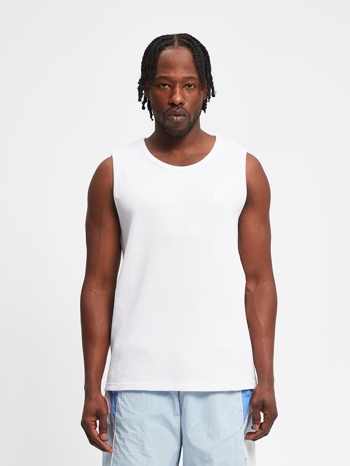 WAFFLE TANK TOP - WHITE
