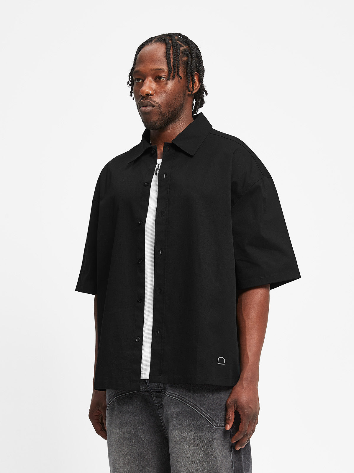 ÉVÉNIE BUTTON SHIRT - BLACK