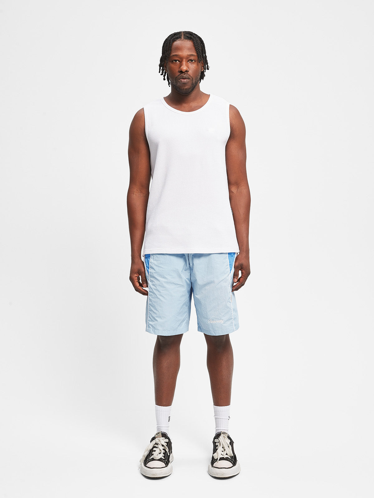 ELAIN TRACKSUIT SHORTS - BLUE/GREY