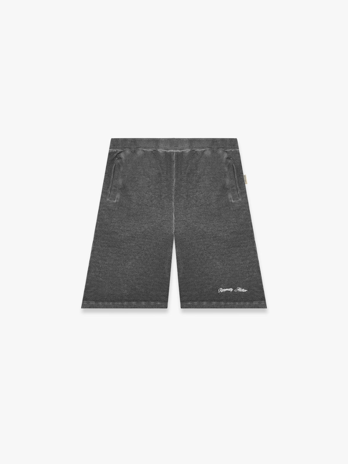 OIL WASHED WAFFLE SHORTS - VINTAGE GREY