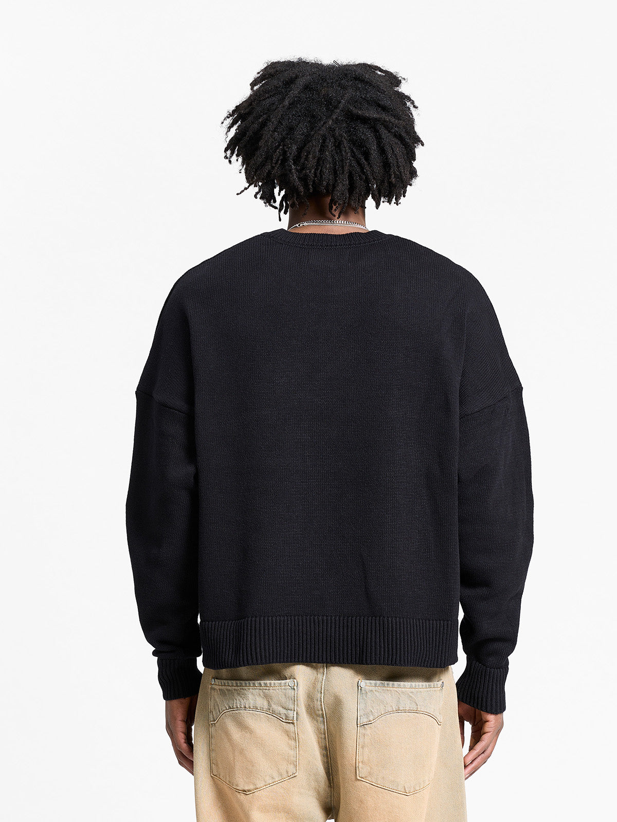 ÉVÉNIE LOGO KNIT SWEATER - BLACK