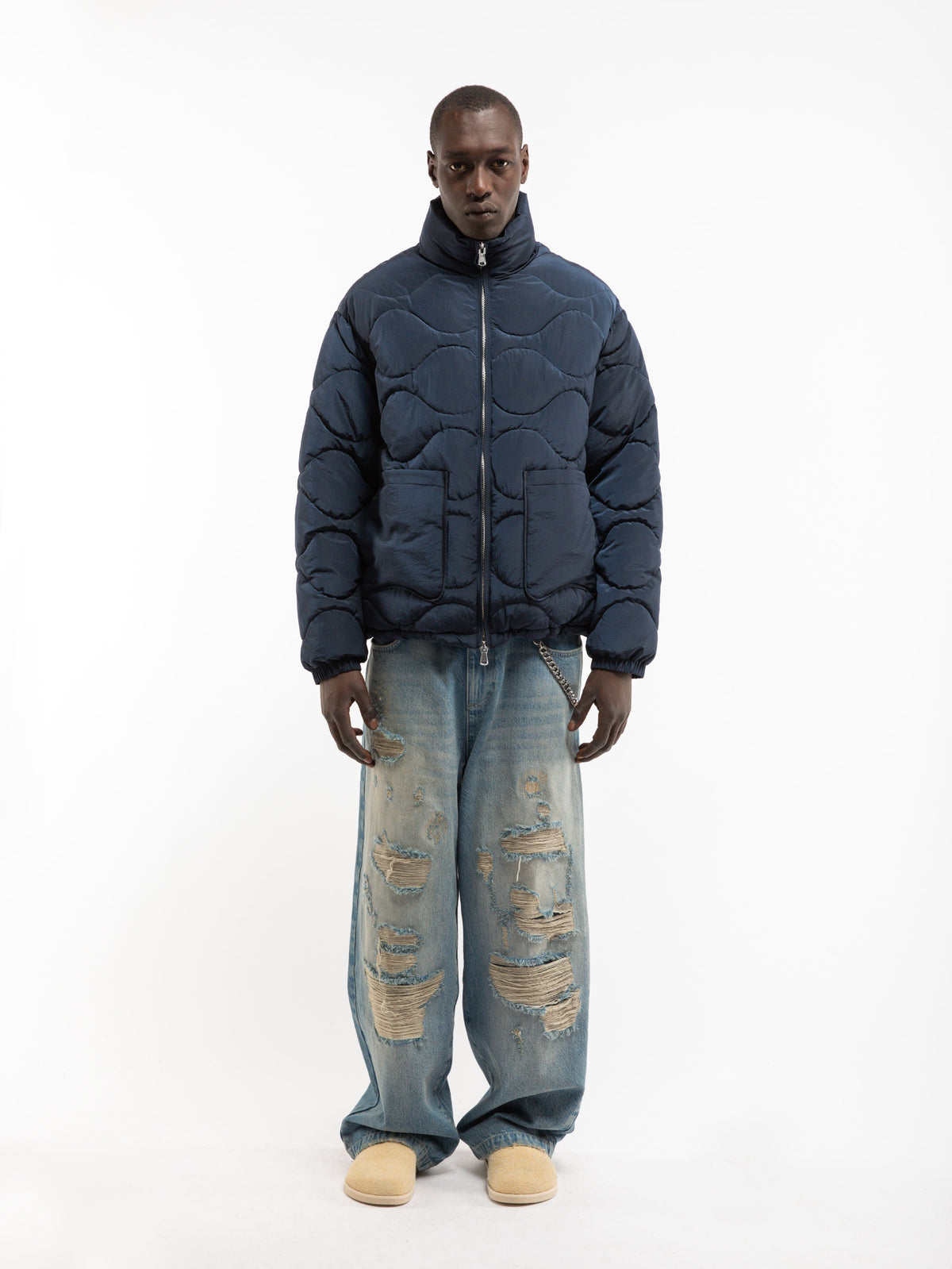 MAISON QUILTED PUFFER JACKET - BLUE