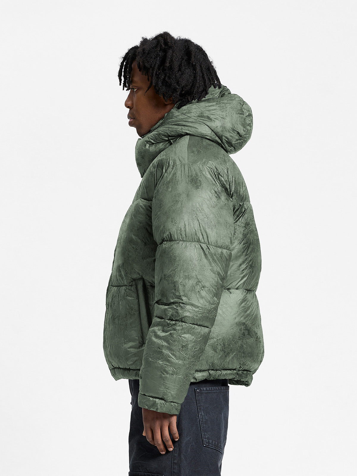 WRINKLED PUFFER JACKET - DÉLIRIA GREEN