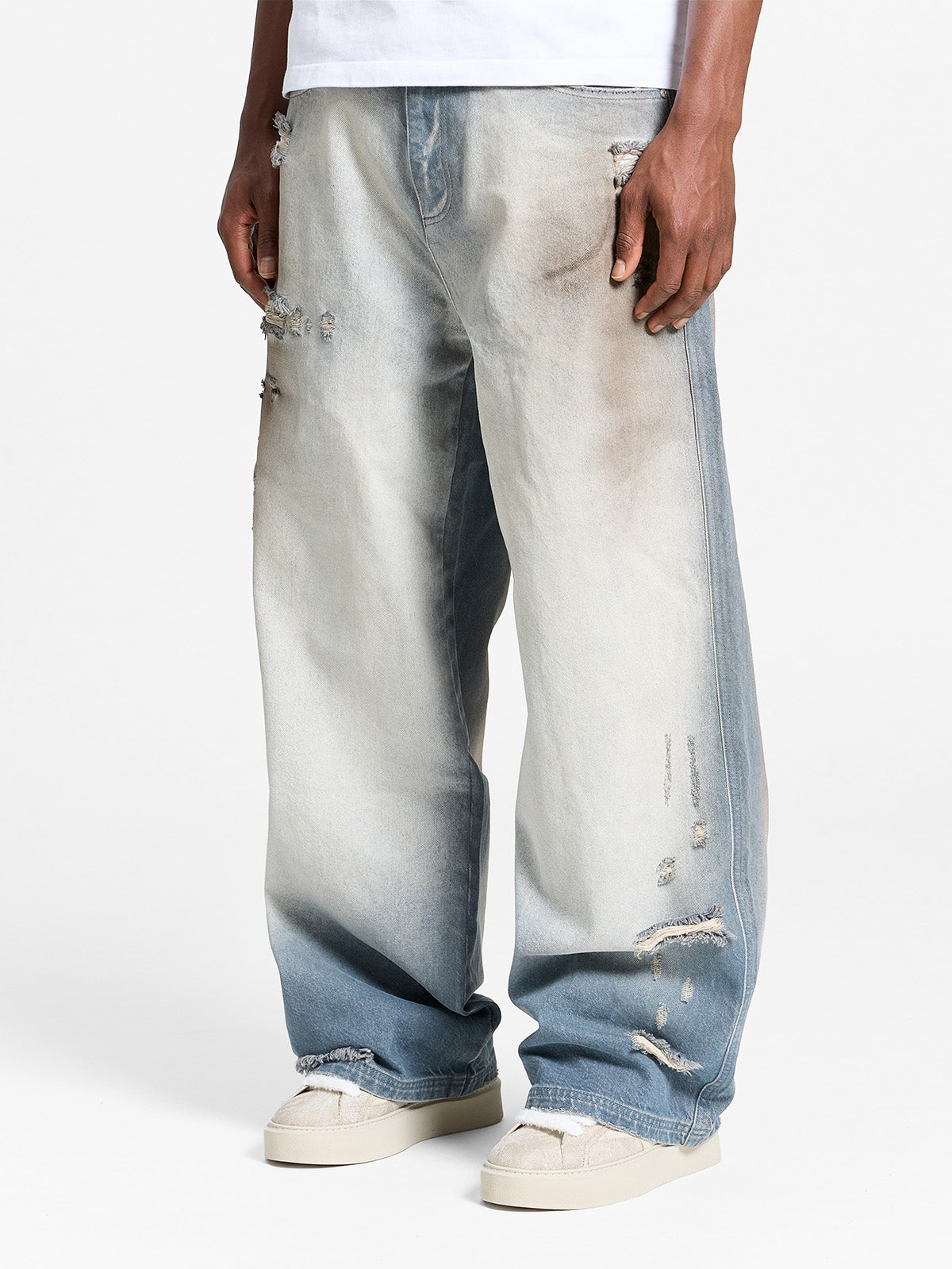COLORIS DISTRESSED DENIM - BLUE