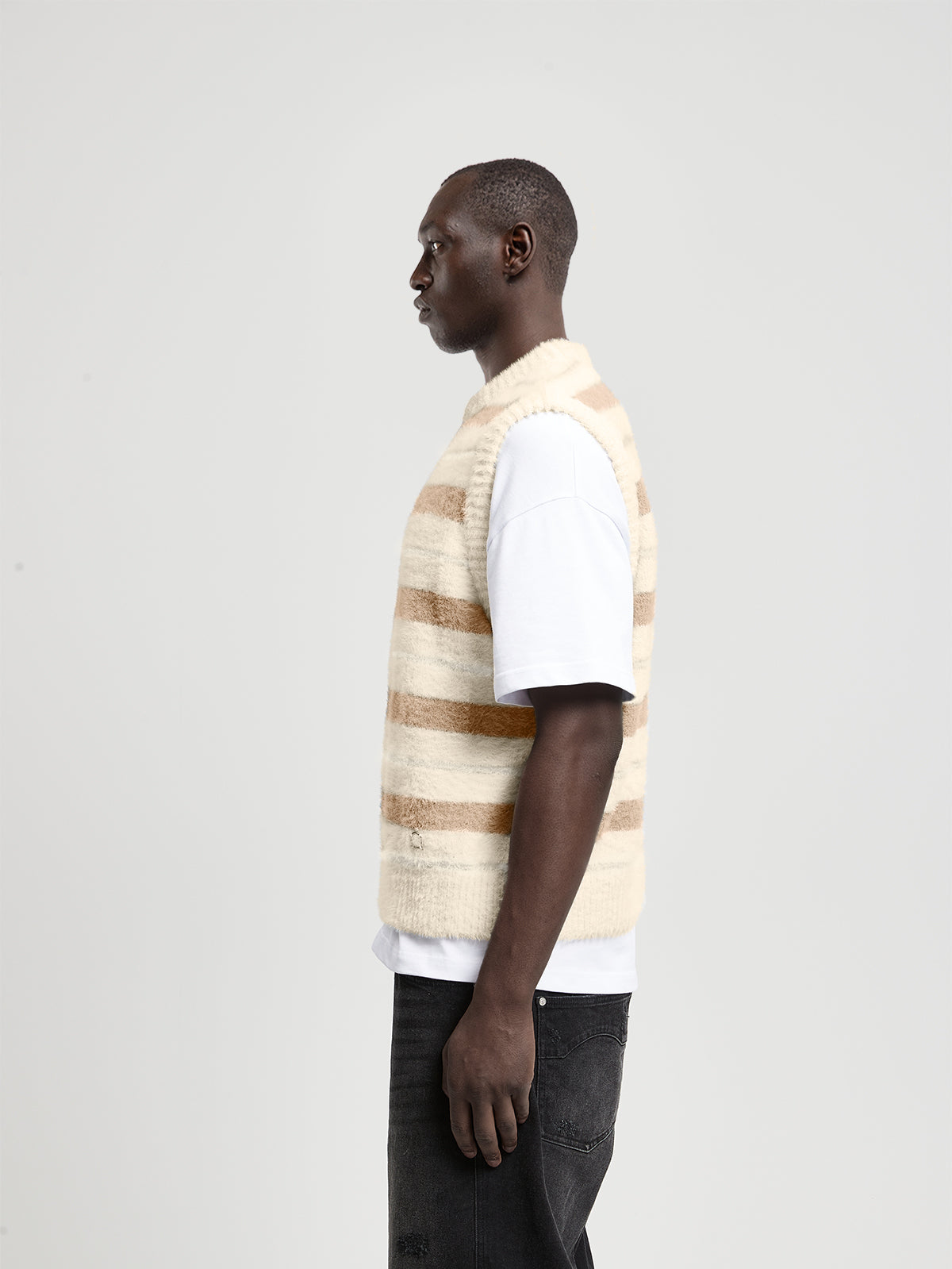 FURRY KNIT PULLUNDER - STRIPED