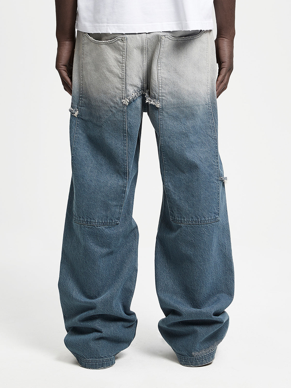 SPRAYED SPLIT DENIM - WASHED BLUE