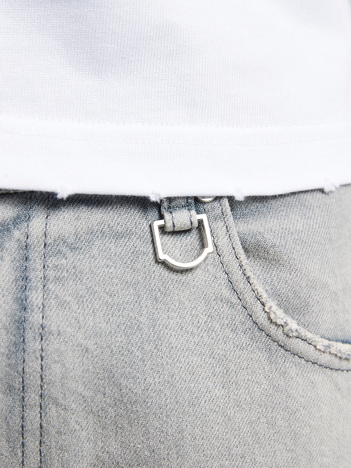 SPRAYED SPLIT DENIM - WASHED BLUE