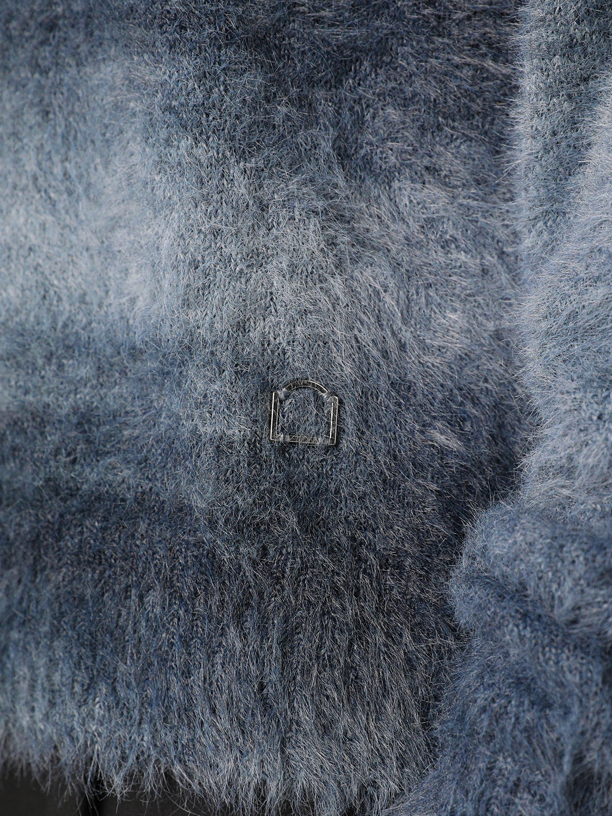FURRY KNIT SWEATER - FADED GREY