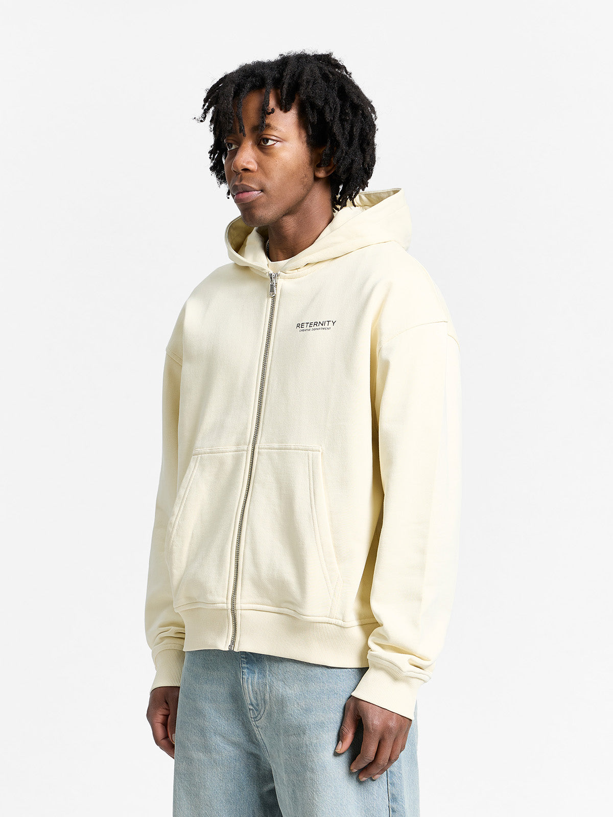 CREATIVE DEPT ZIP-HOODIE - CREAM