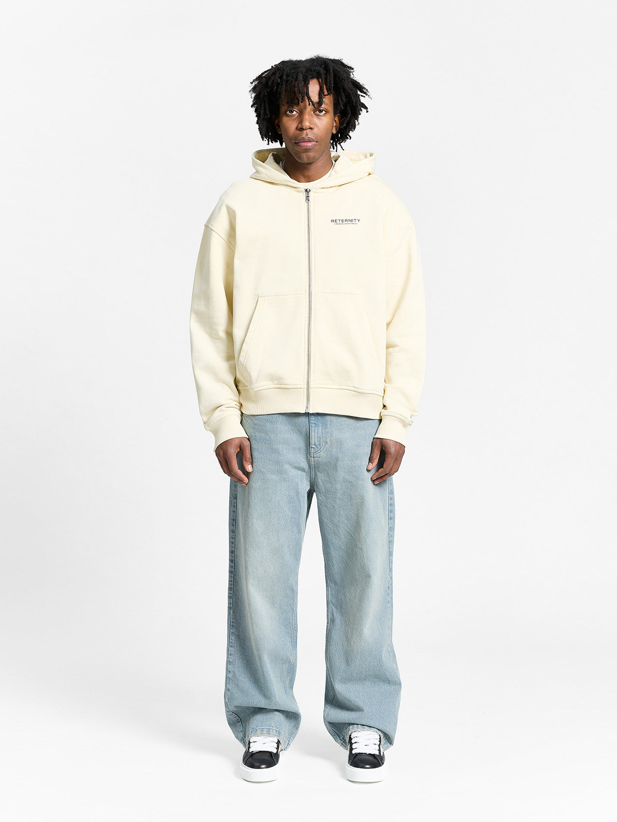 CREATIVE DEPT ZIP-HOODIE - CREAM