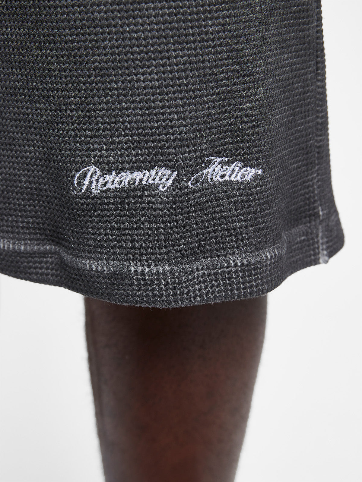 OIL WASHED WAFFLE SHORTS - VINTAGE GREY