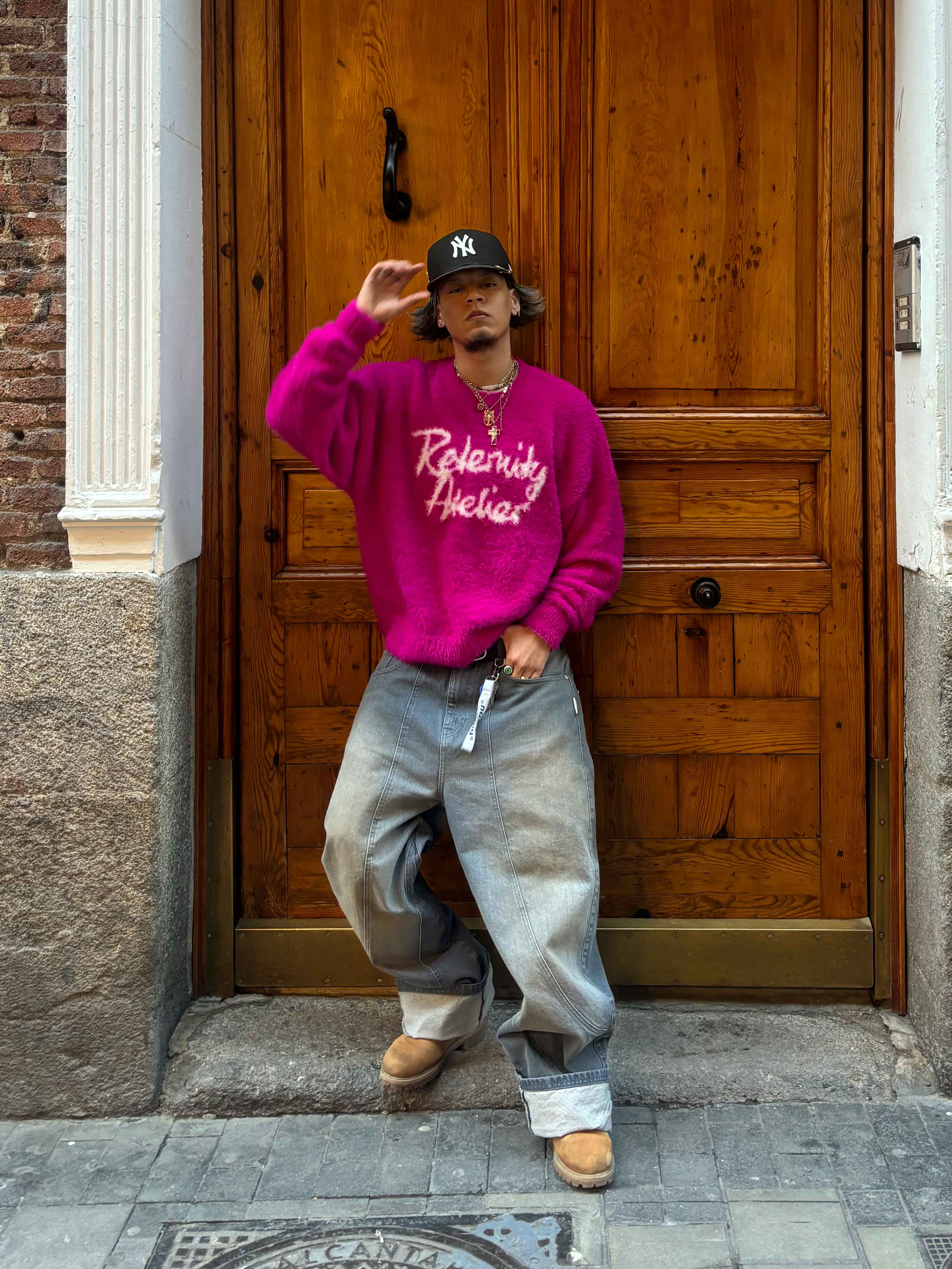 INTERWOVEN FURRY KNIT - LILAC