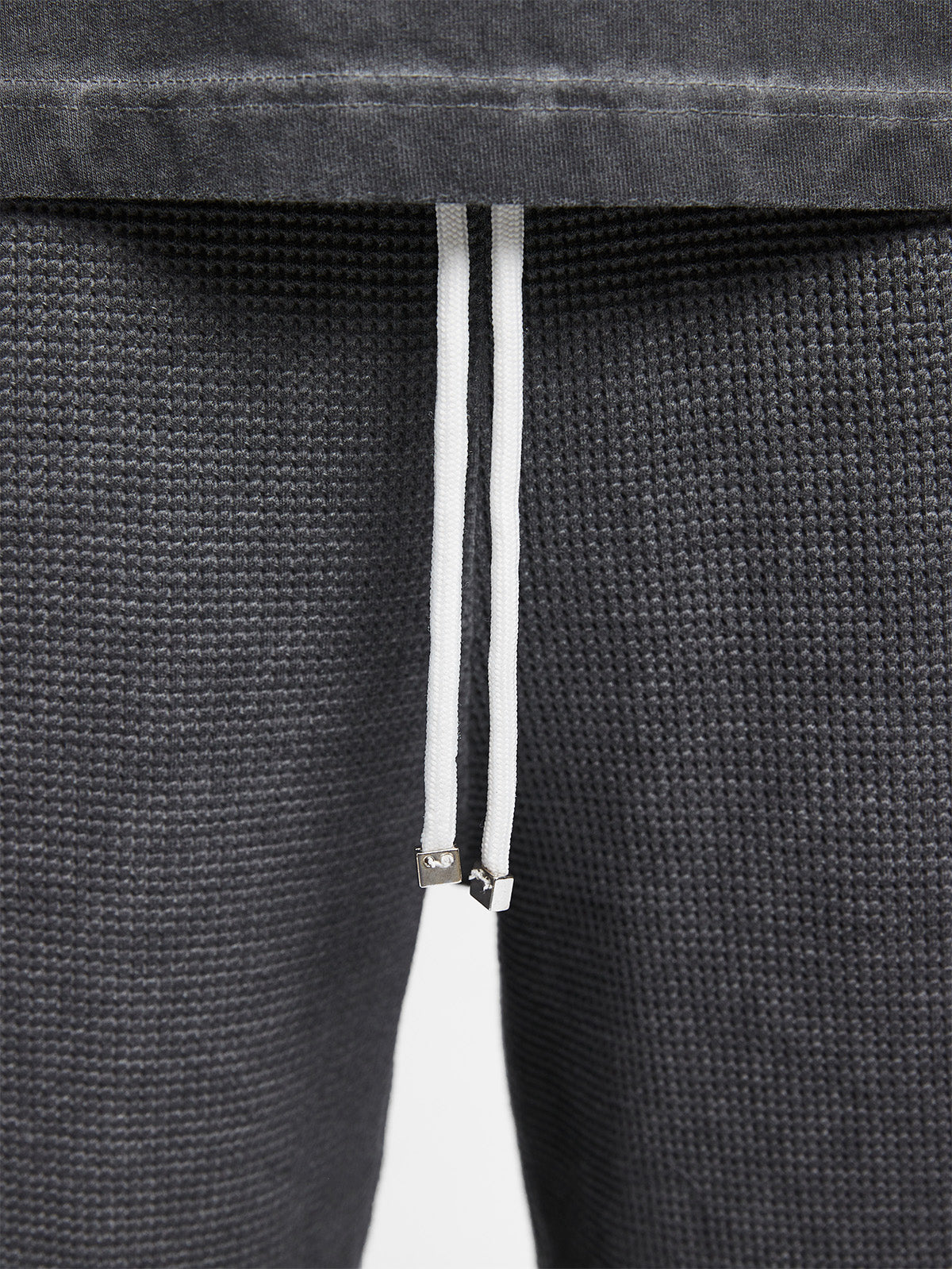 OIL WASHED WAFFLE SHORTS - VINTAGE GREY