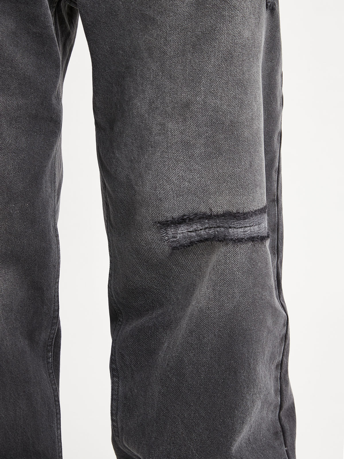 DENIM WITH APPLICATION - WASHED GREY