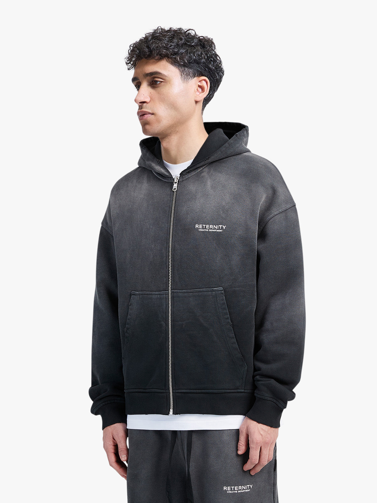 CREATIVE DEPT ZIP-HOODIE - FADED BLACK