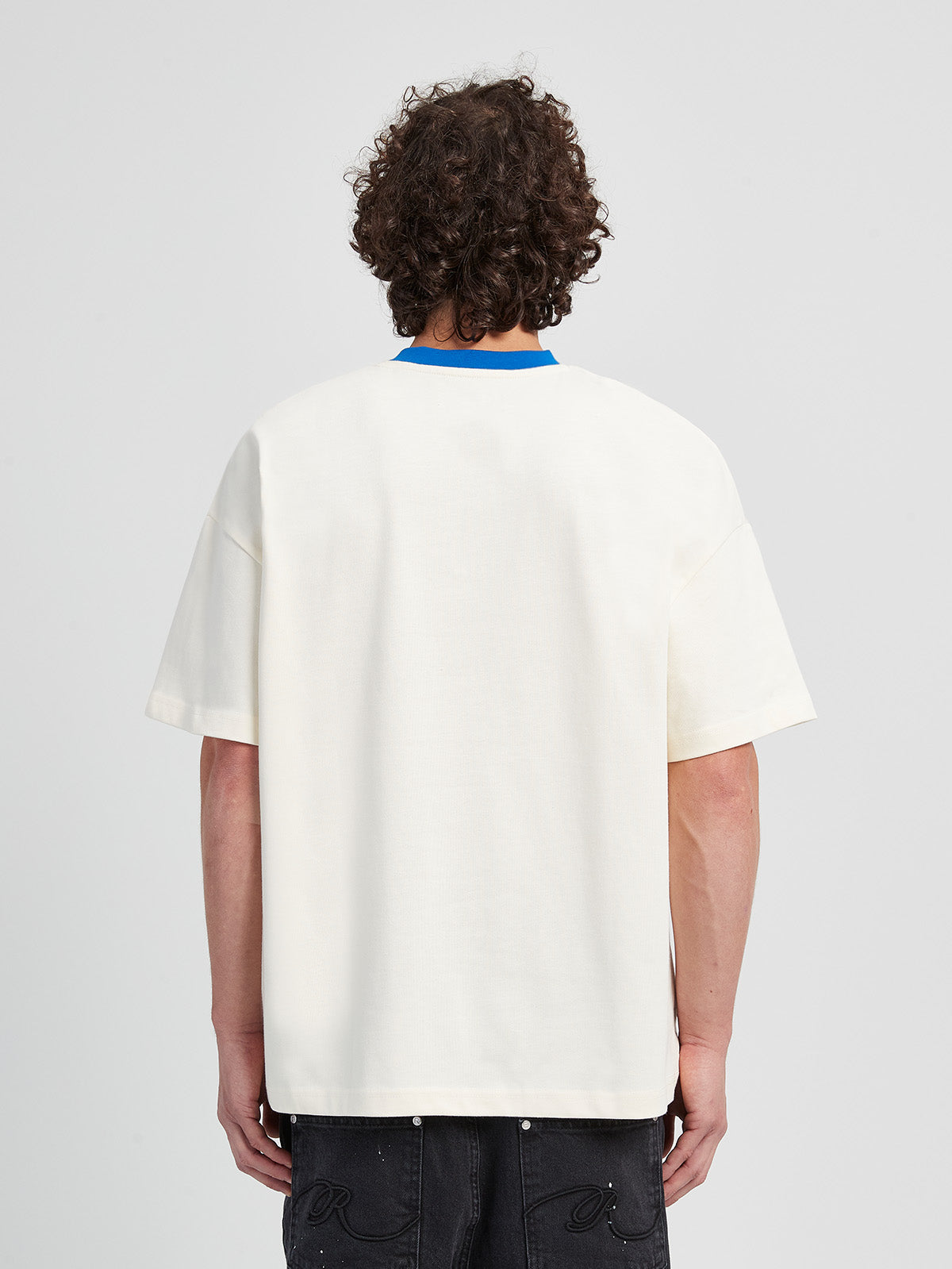 T-SHIRT 'AIN'T HERE FOR LOVE' - CREAM/BLUE