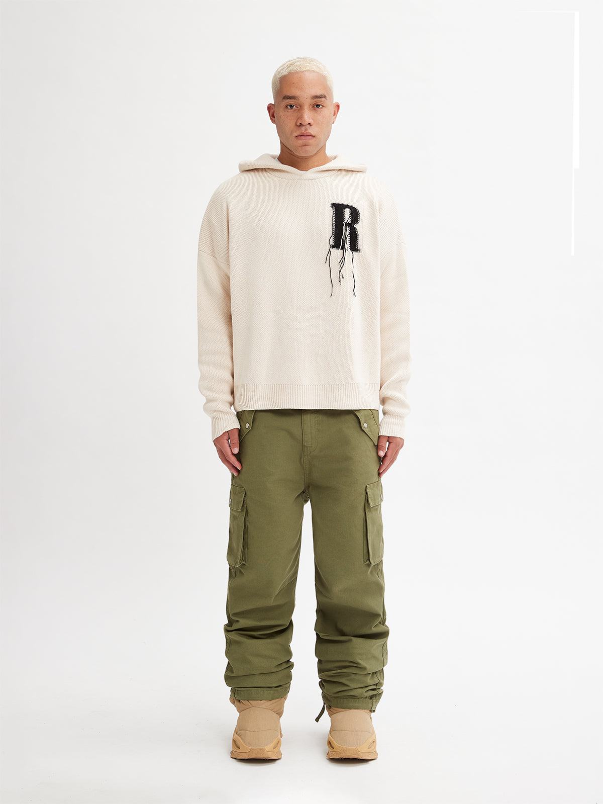 KNIT HOODIE - CREAM